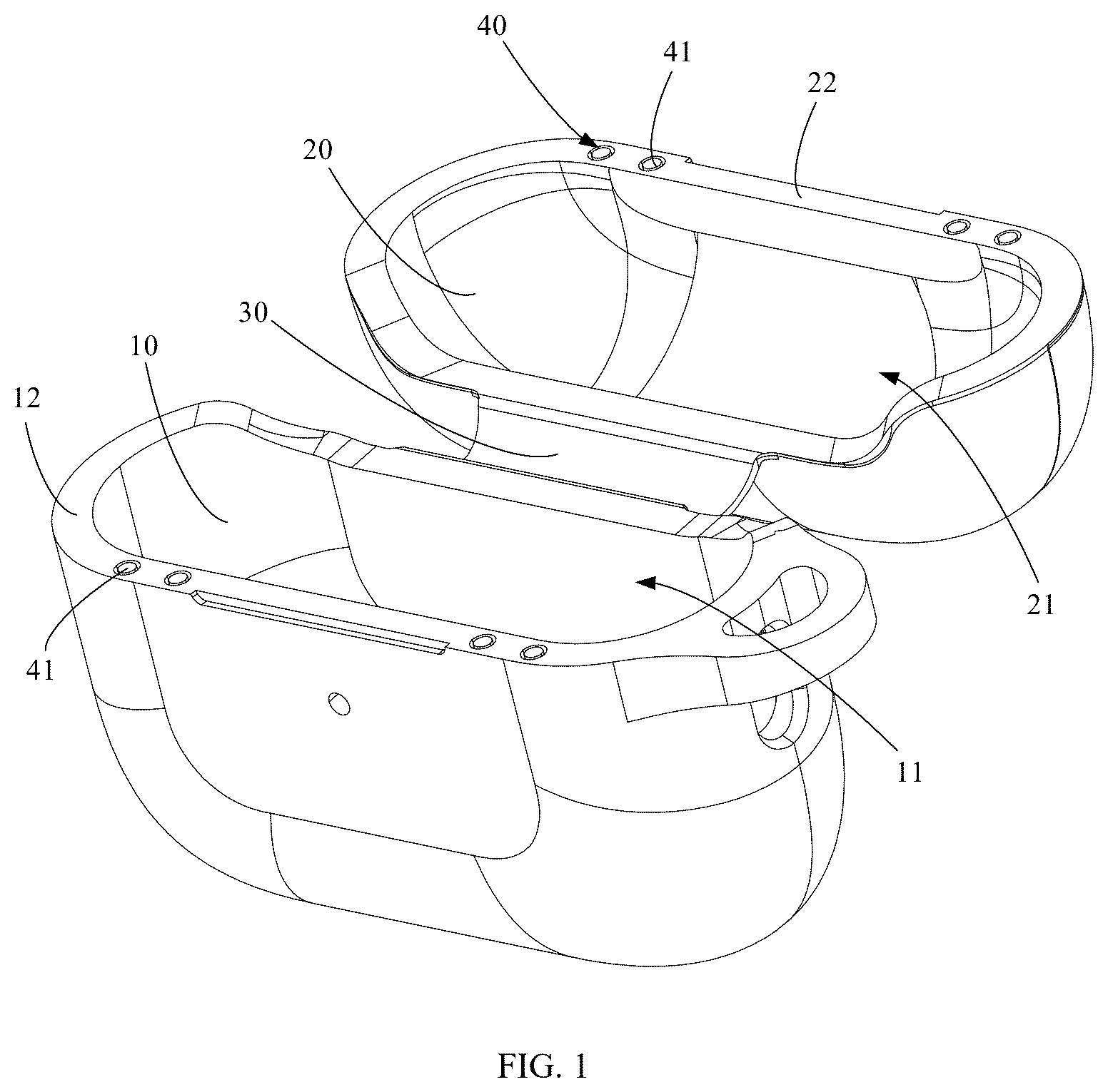 Patent US12368310 Figure 1 – Protective sleeve for earphone case