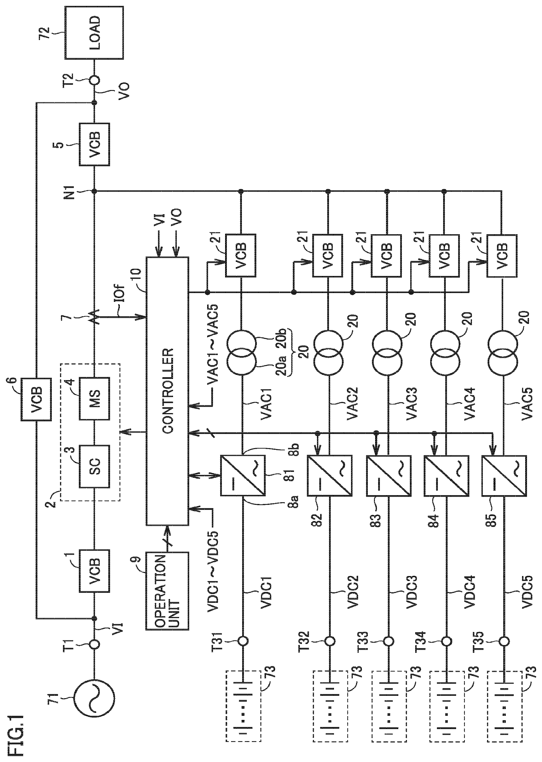 Patent US12368316 Figure 1 – Power supply device