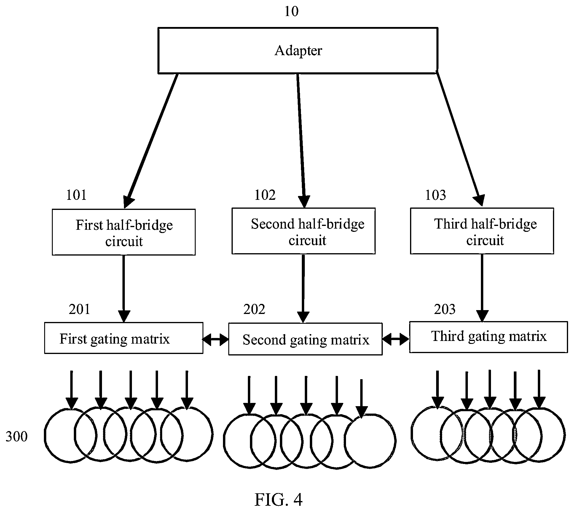 Patent US12368328 Figure 3 – Transmit end supporting multi-device wireless charging, charging base, and system
