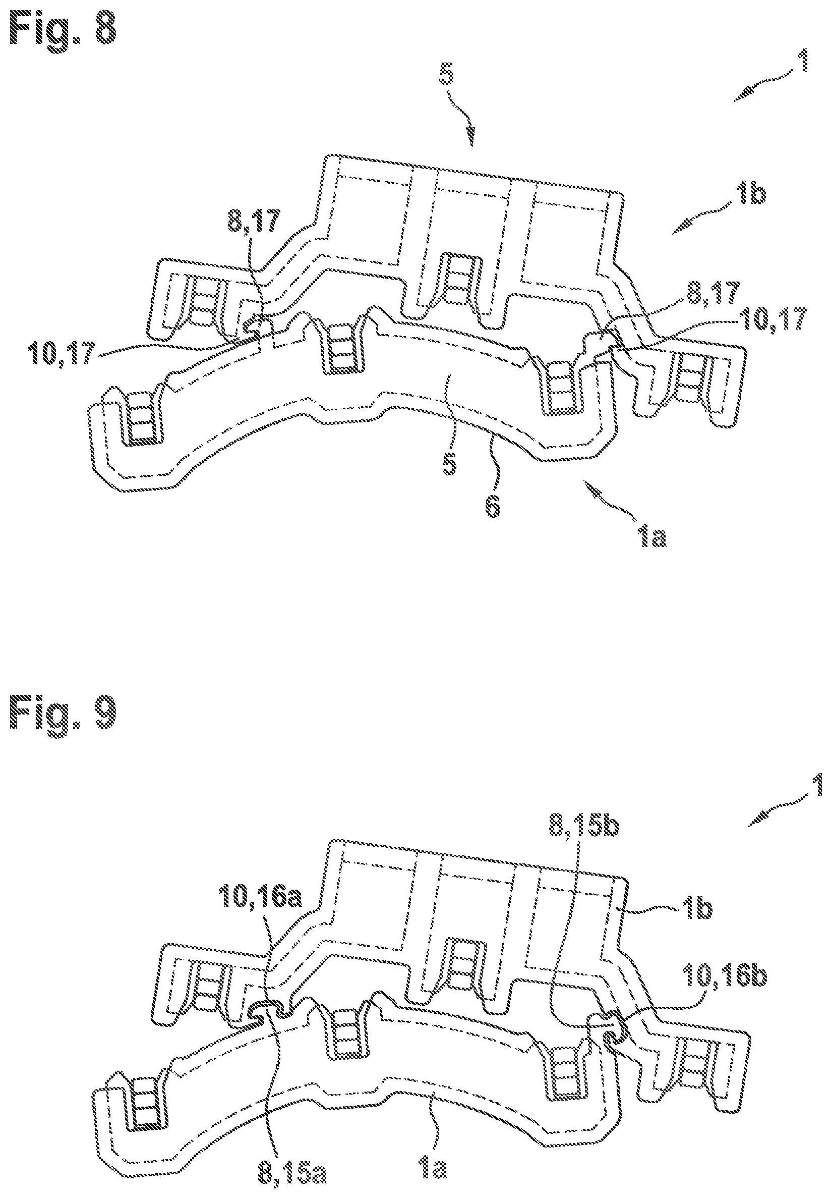 Patent US12368338 Figure 5 – Connection device for a stator, stator arrangement for an electric machine, method for producing a stator arrangement and electric machine for driving a vehicle