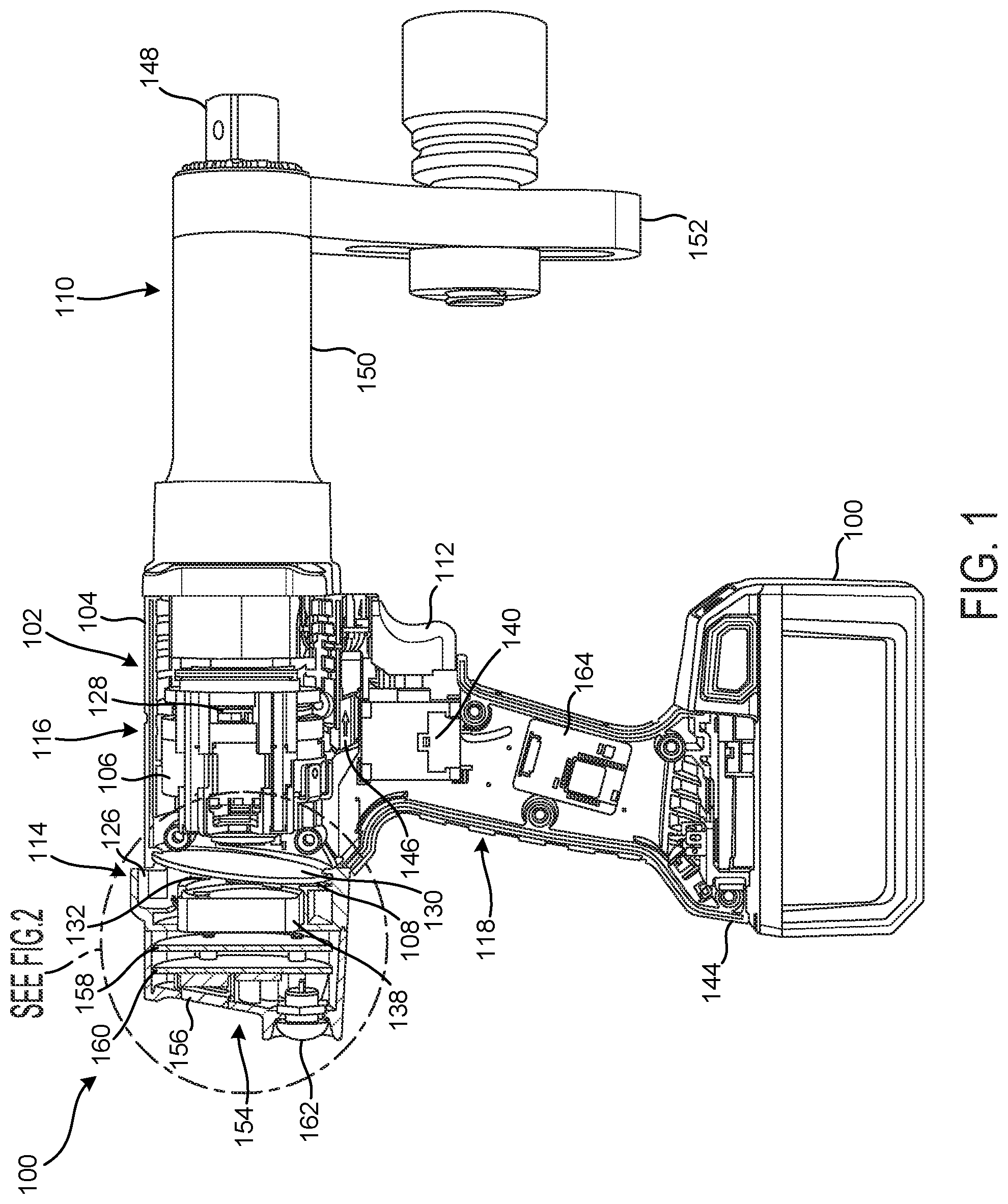 Patent US12368347 Figure 1 – Cooling electronics of power tools