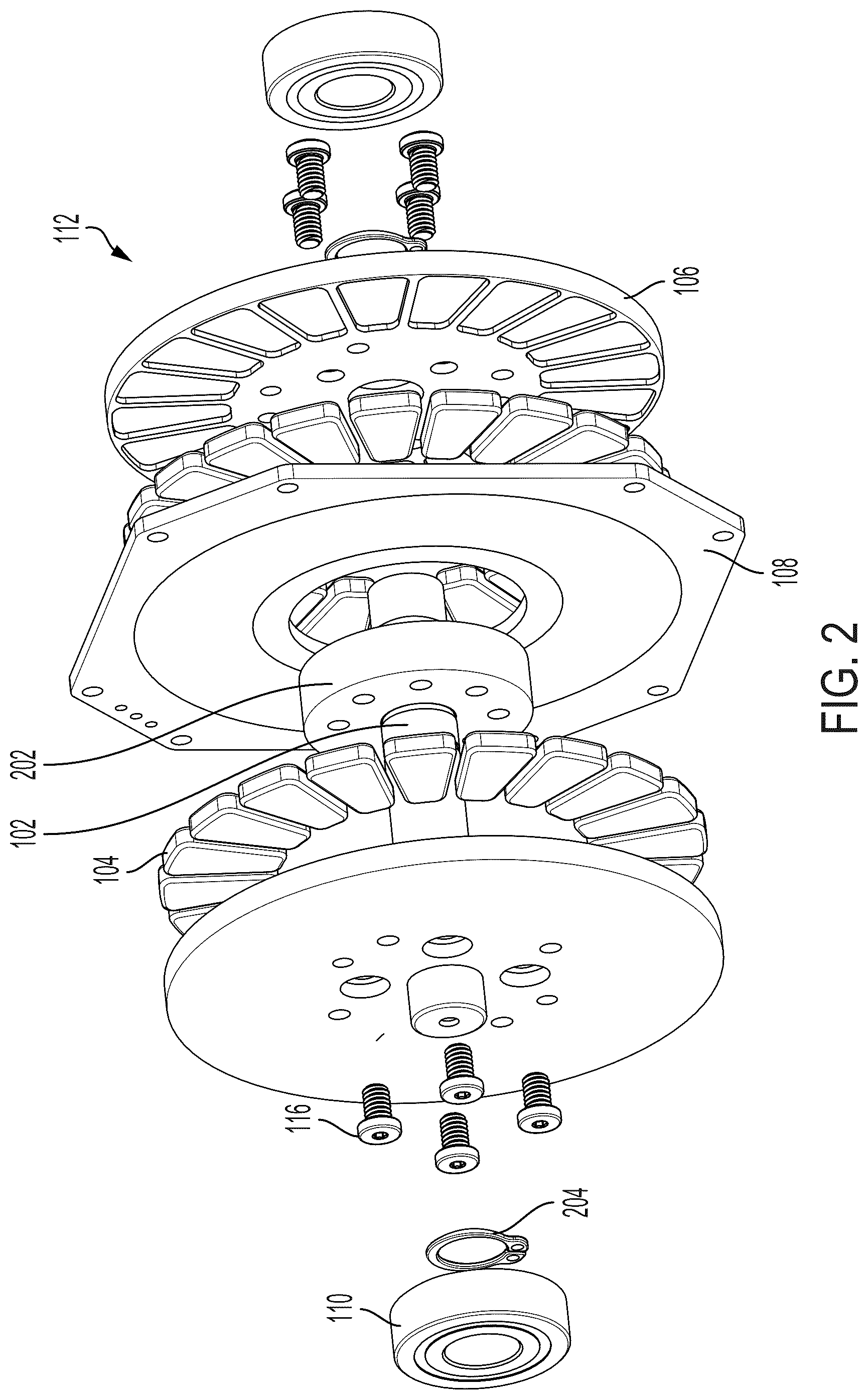 Patent US12368356 Figure 2 – Housing for axial flux motor assemblies