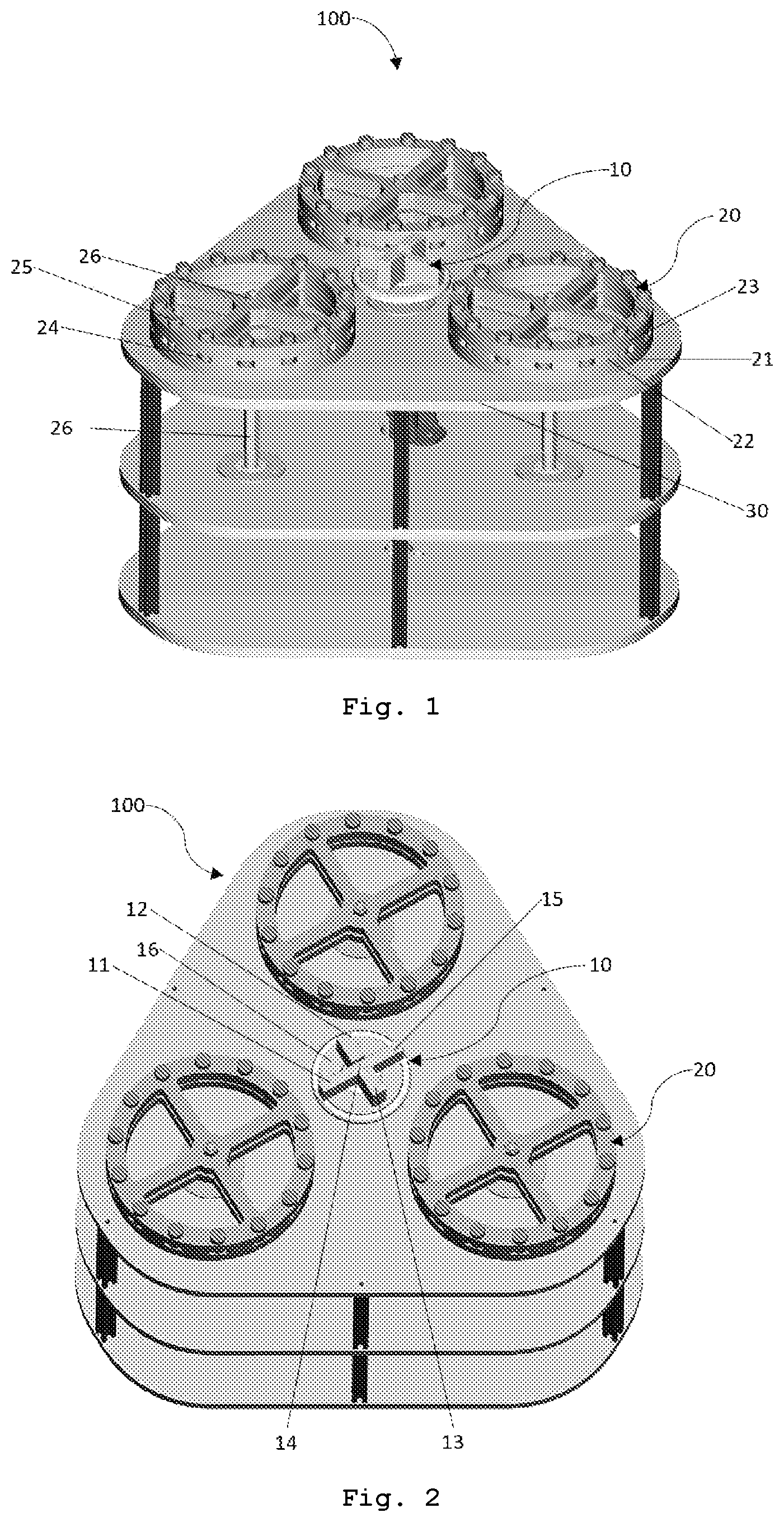Patent US12368357 Figure 1 – Magnetic interaction system between rotors for production and storage of kinetic energy