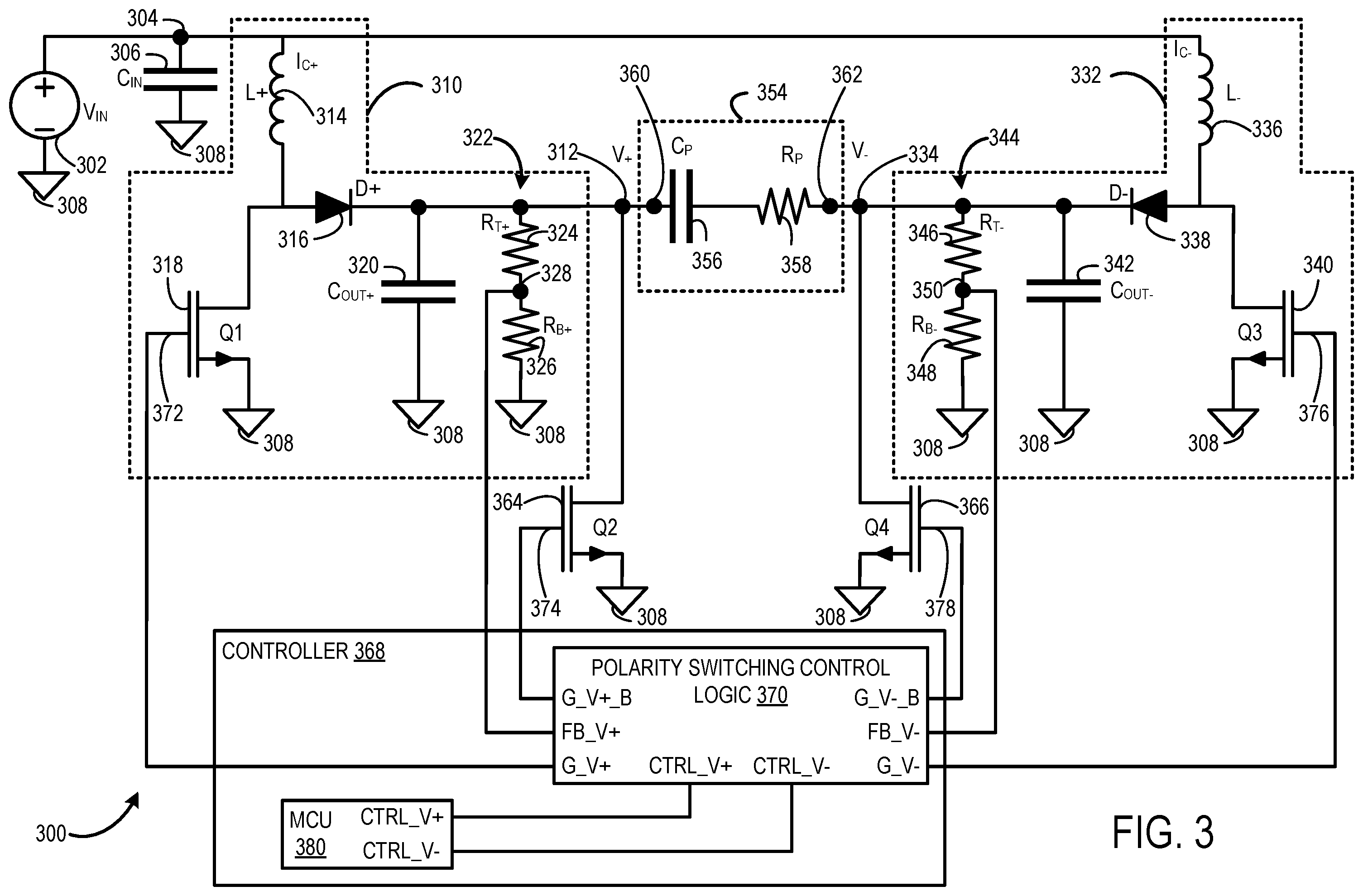 Patent US12368364 Figure 3 – Polarity switching power supply device