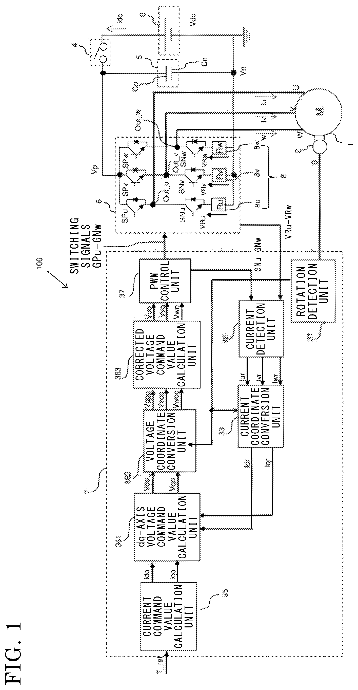 Patent US12368365 Figure 1 – Power conversion device and electric power steering device
