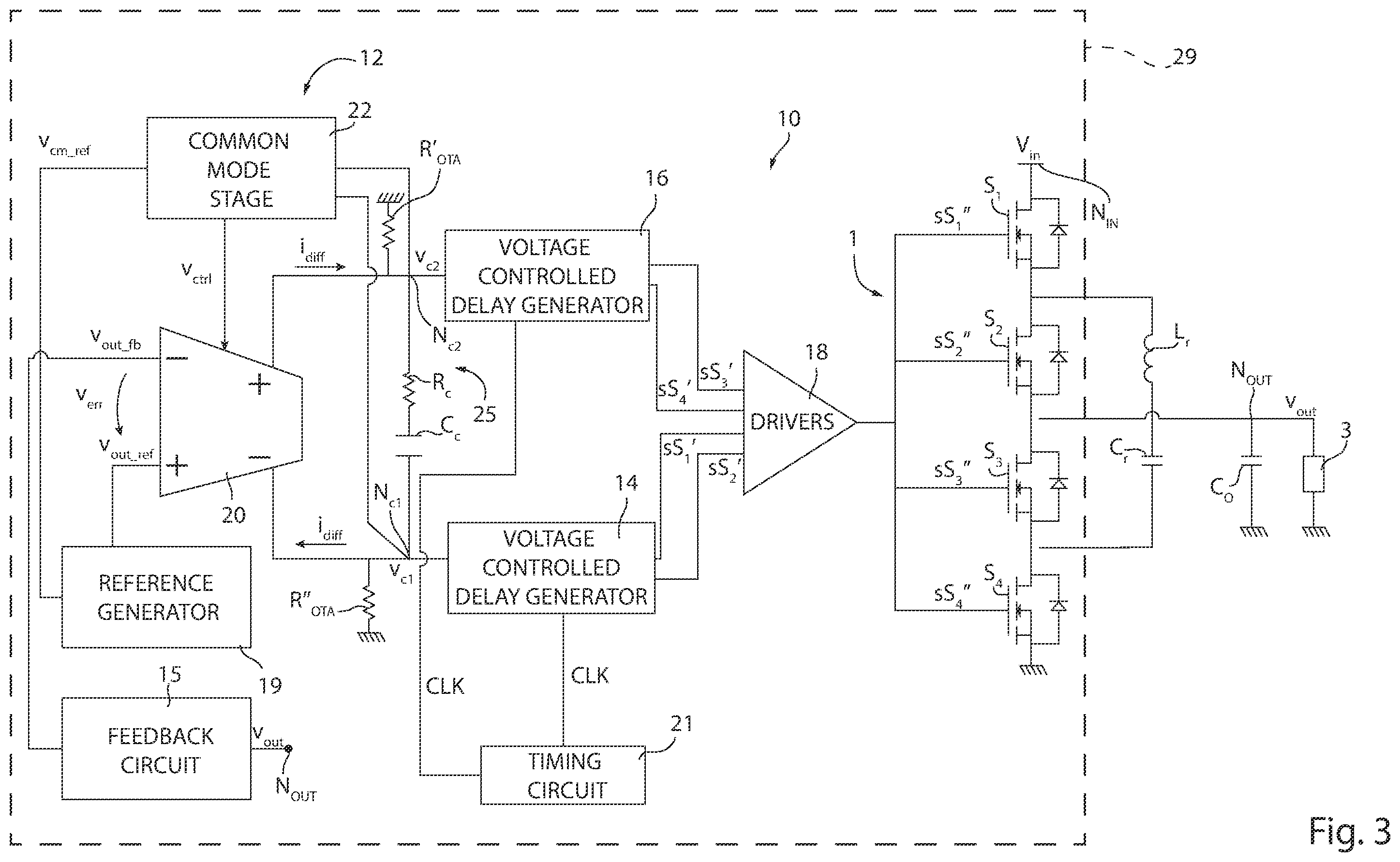 Patent US12368379 Figure 3 – Control module for a resonant switched-capacitor converter and method for controlling a resonant switched-capacitor converter