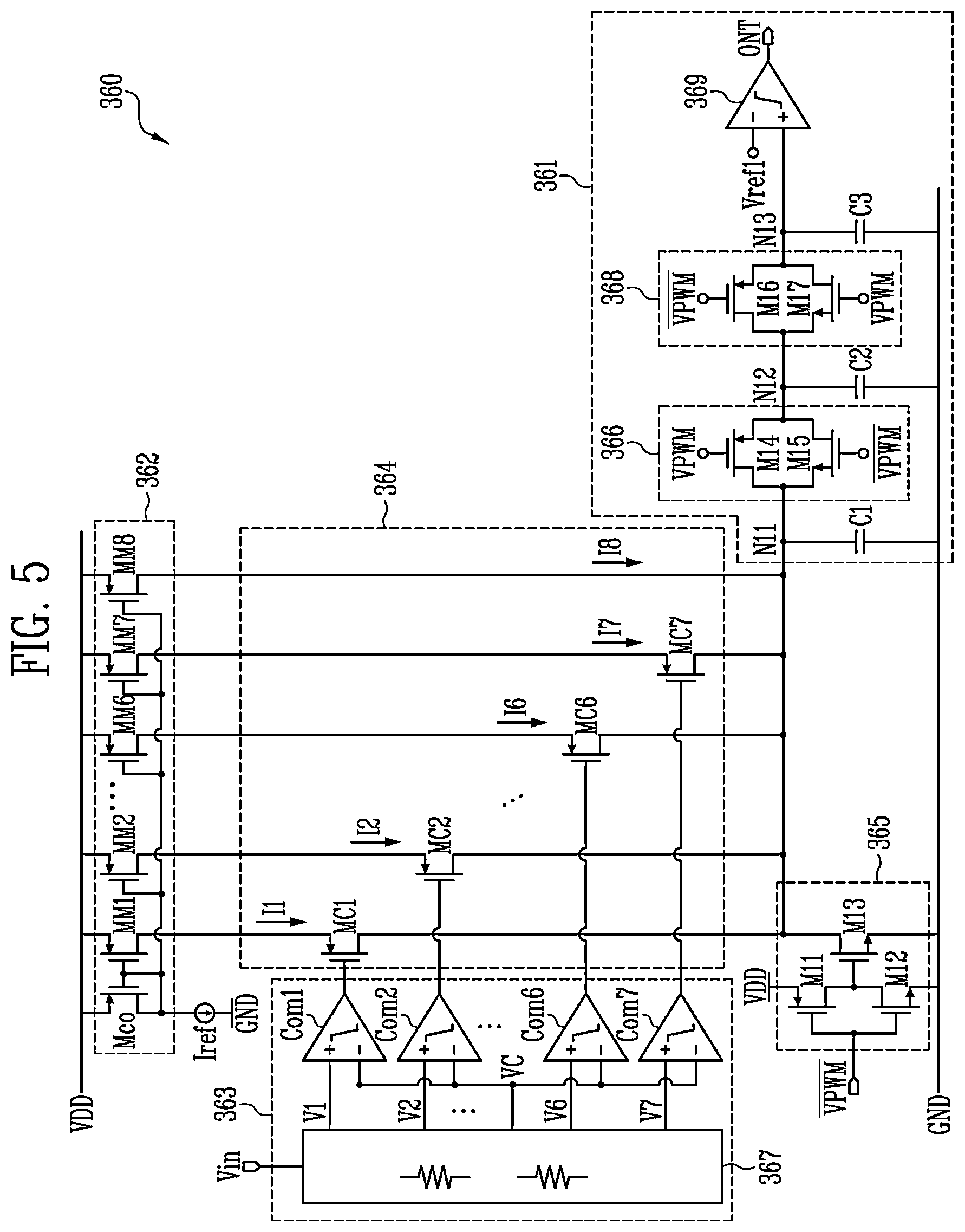 Patent US12368380 Figure 5 – DC-DC converter and display device including the same
