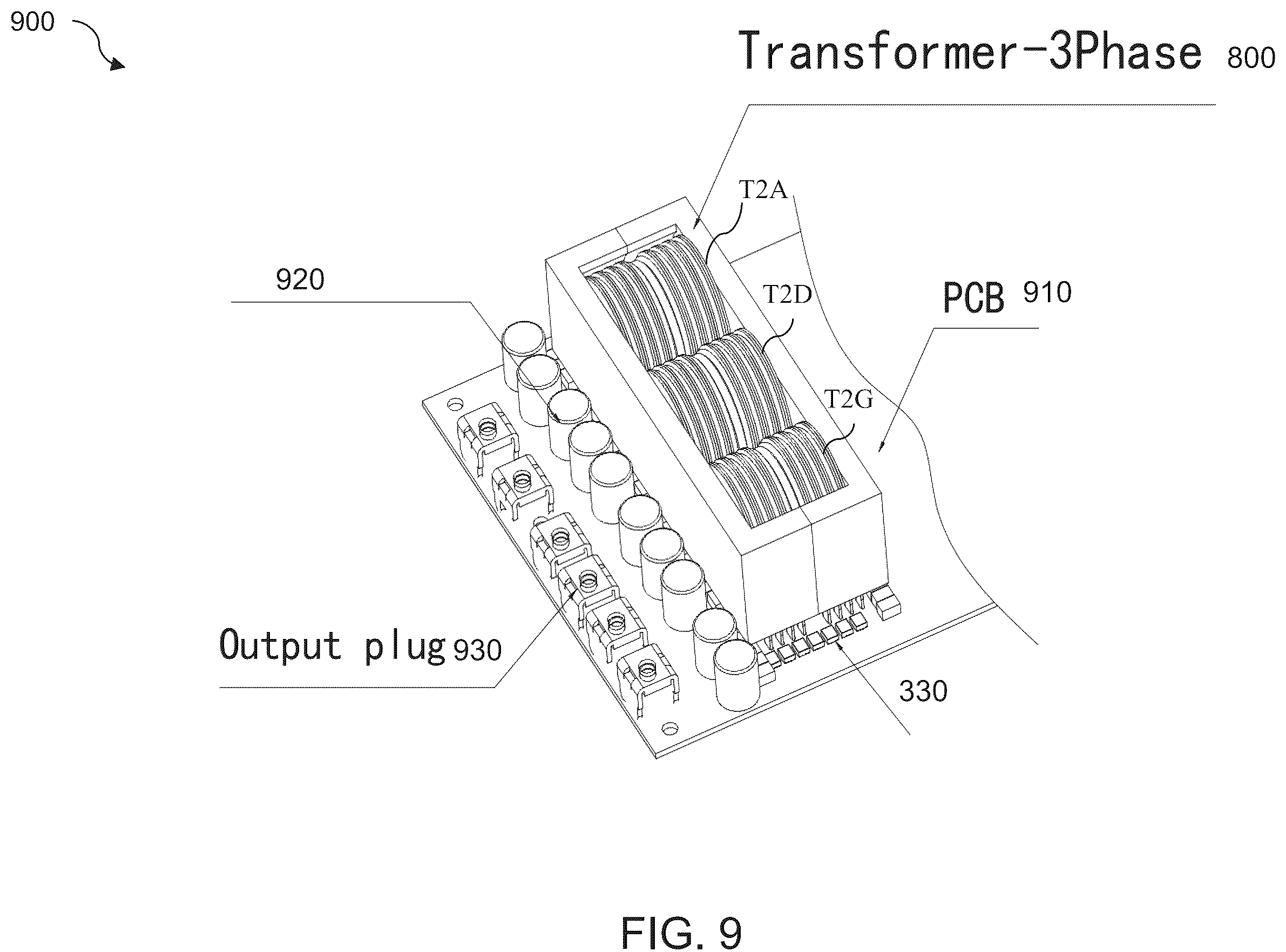 Patent US12368388 Figure 19 – Layout method for power supplies with three-phase integrated transformer and synchronous rectification