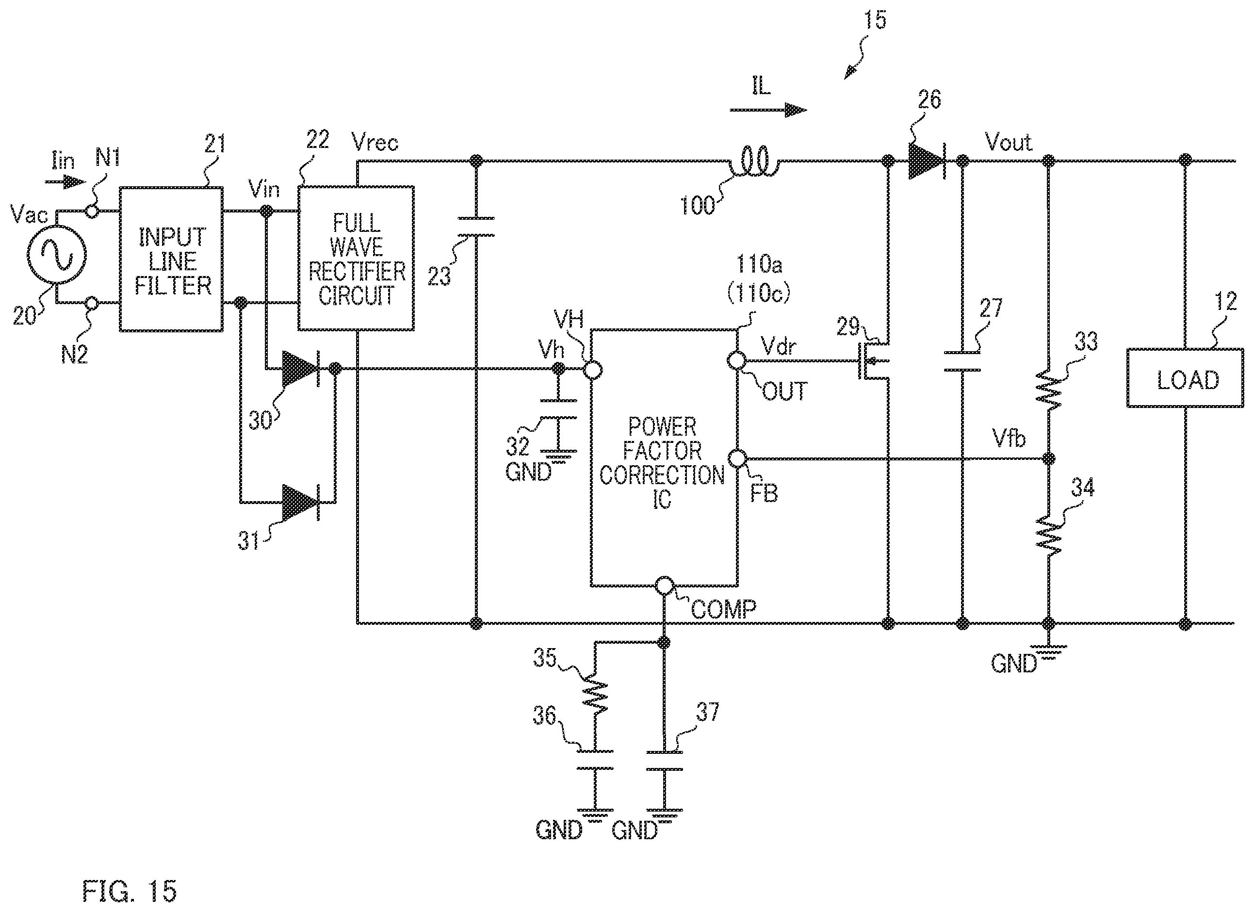 Patent US12368389 Figure 15 – Integrated circuit and power supply circuit
