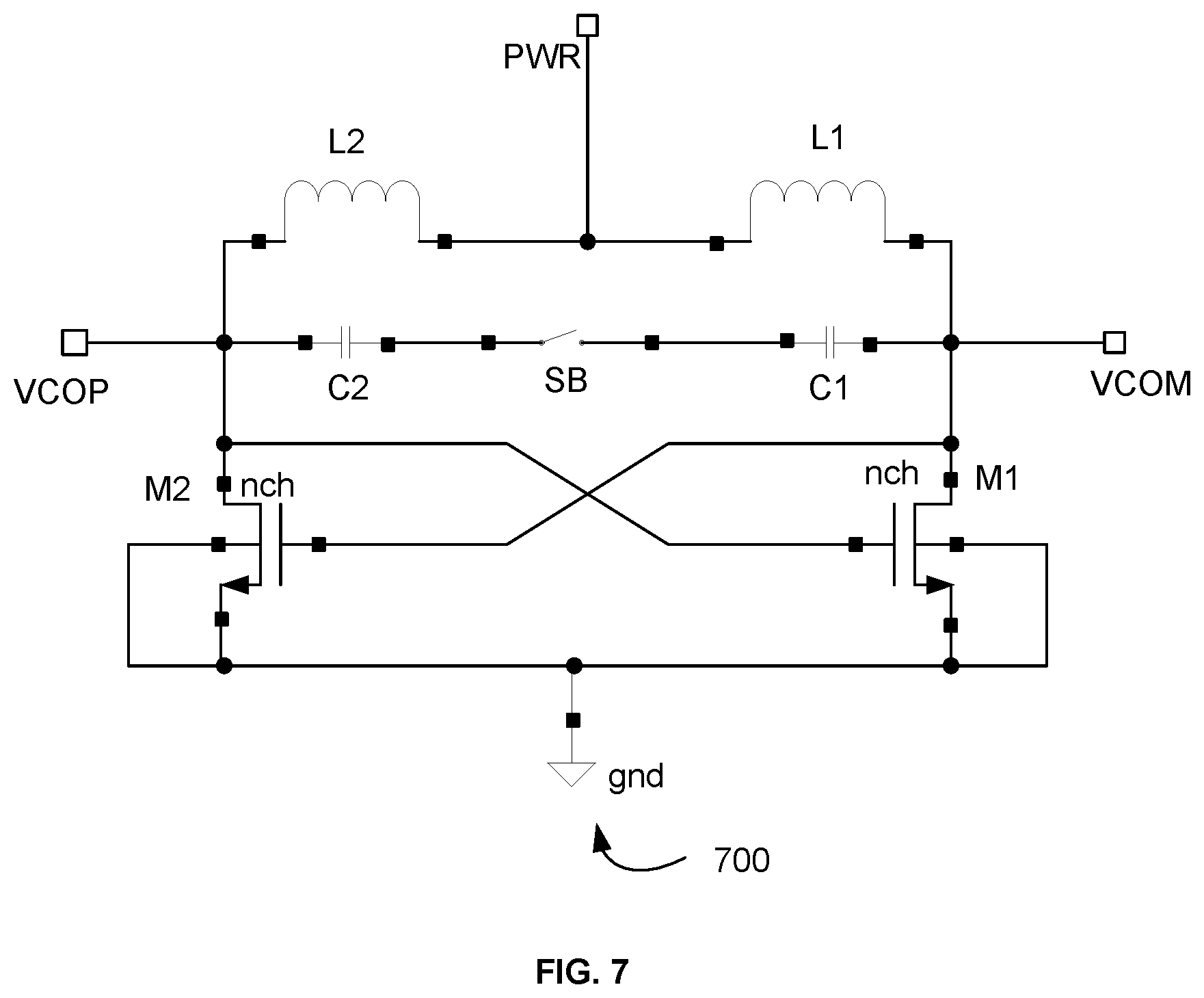 Patent US12368411 Figure 7 – Peak detection circuit to detect and control output swing level of voltage controlled oscillator