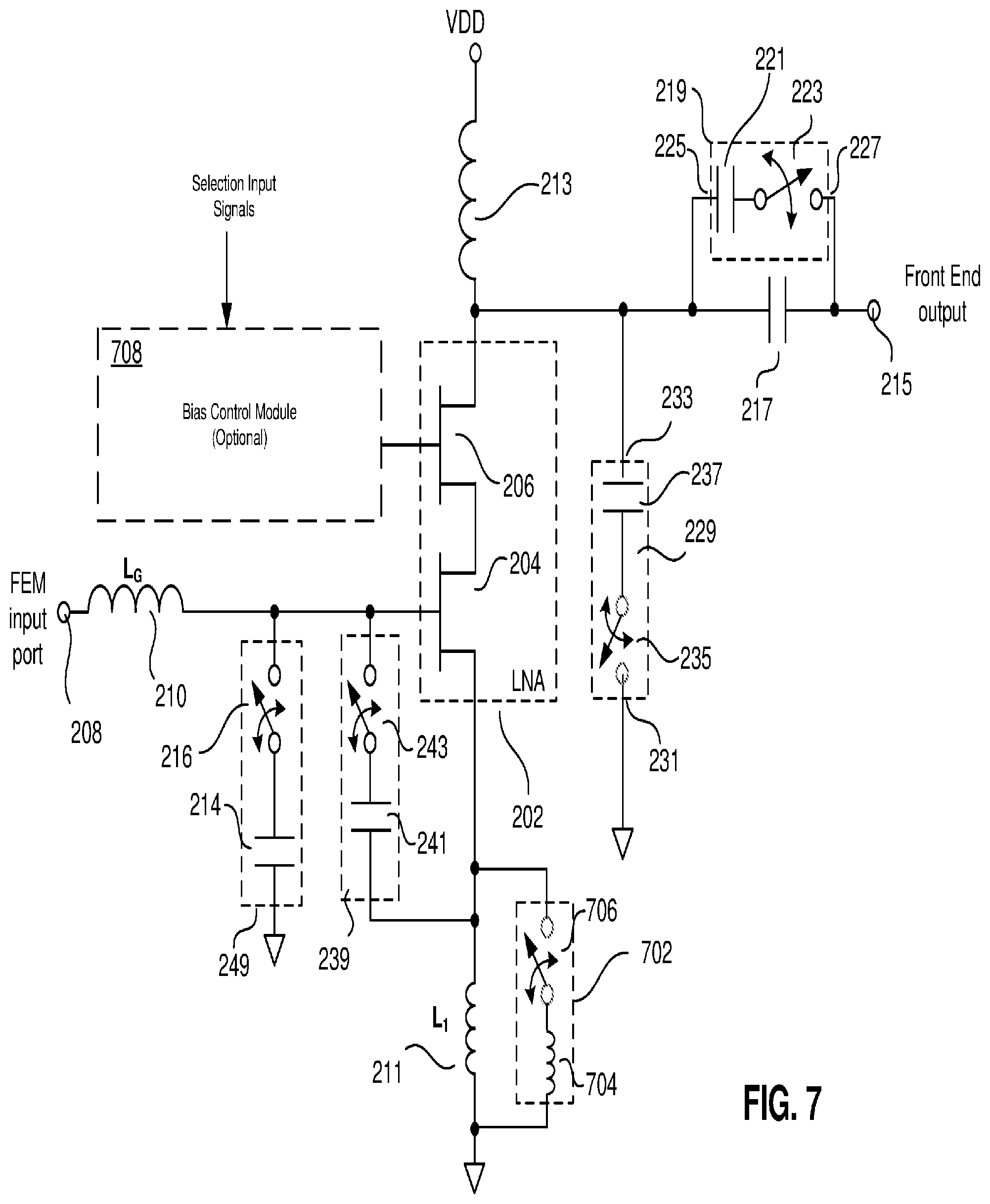 Patent US12368417 Figure 7 – Programmable optimized band switching LNA