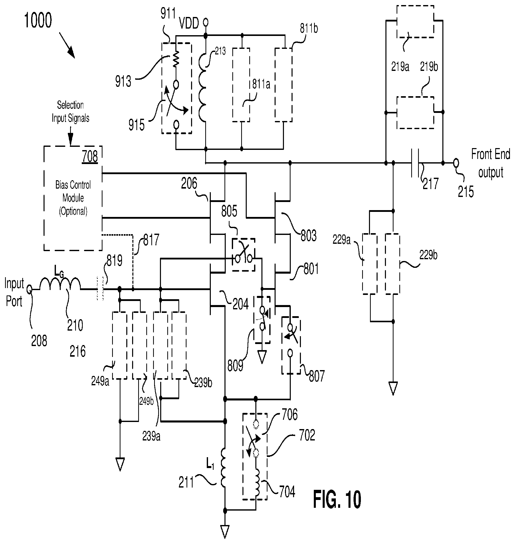 Patent US12368417 Figure 10 – Programmable optimized band switching LNA