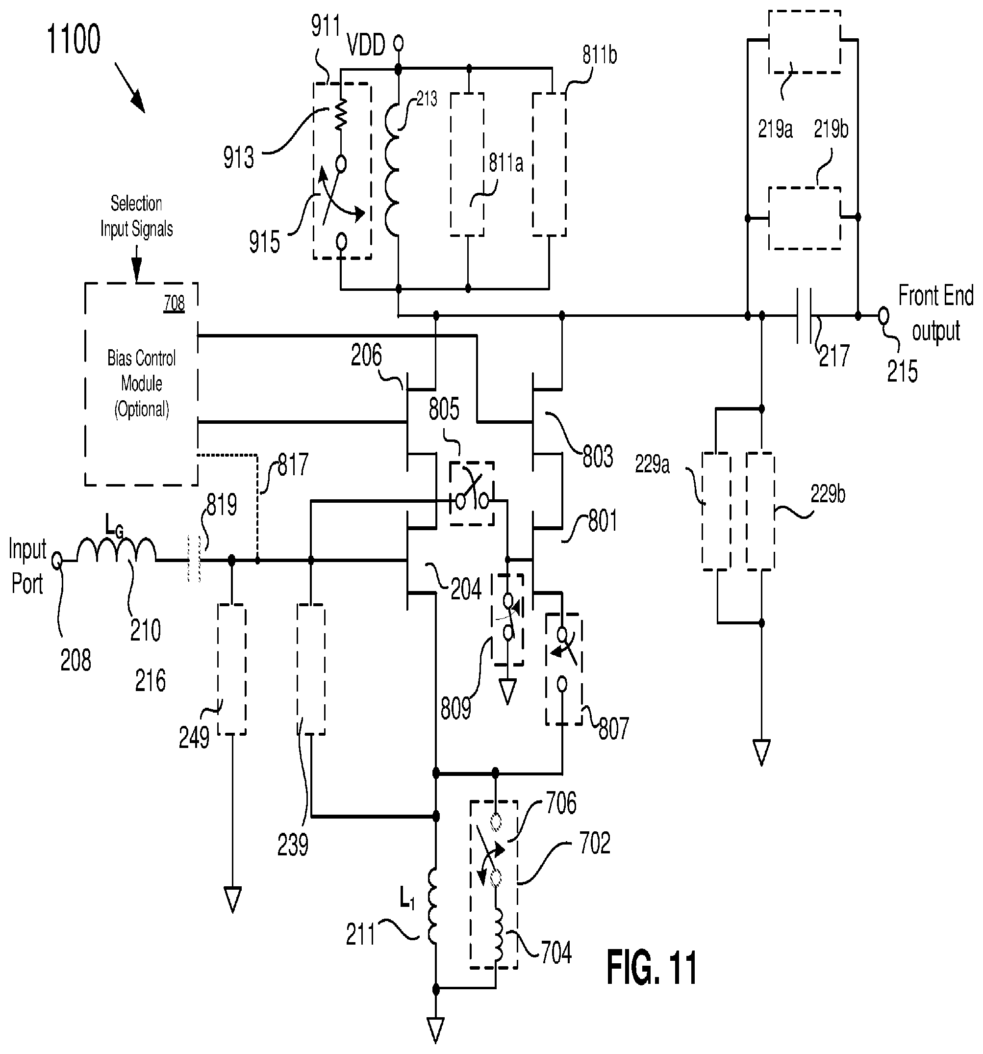 Patent US12368417 Figure 11 – Programmable optimized band switching LNA