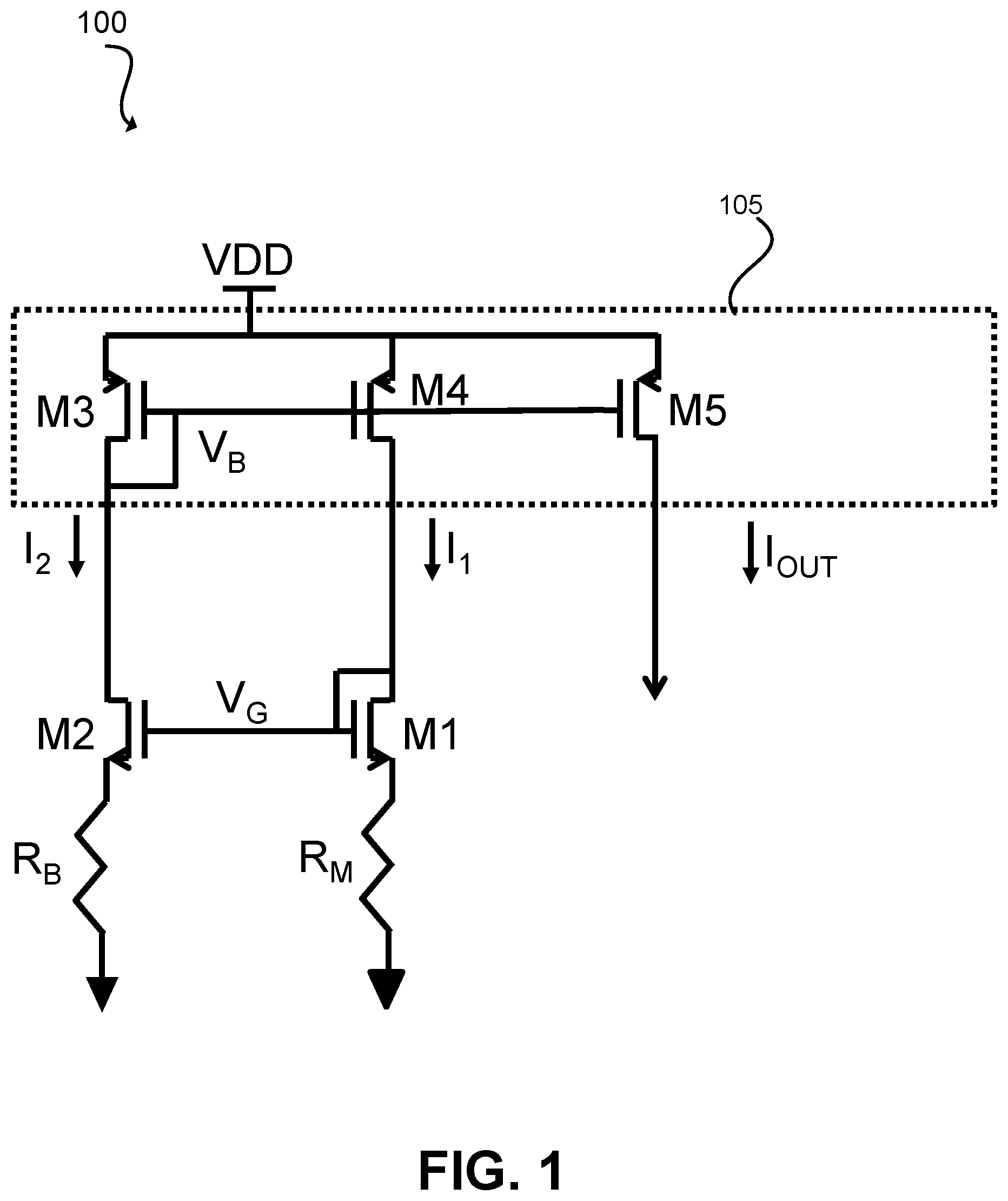Patent US12368420 Figure 1 – Constant-gain bias circuit