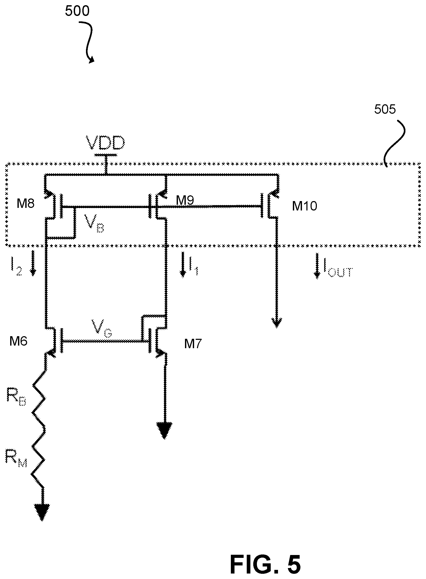 Patent US12368420 Figure 5 – Constant-gain bias circuit