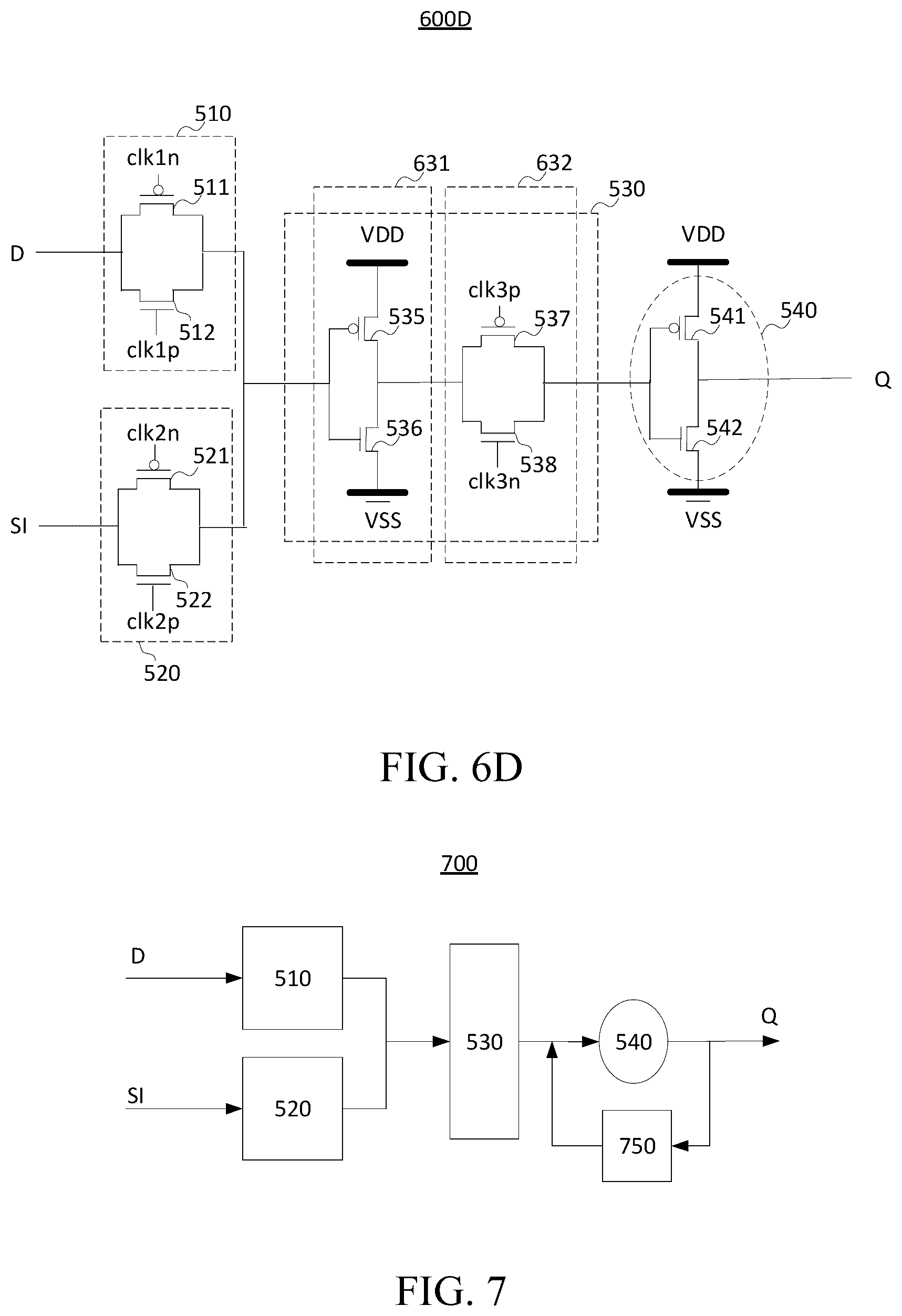 Patent US12368434 Figure 7 – D flip-flop having multiplexer function