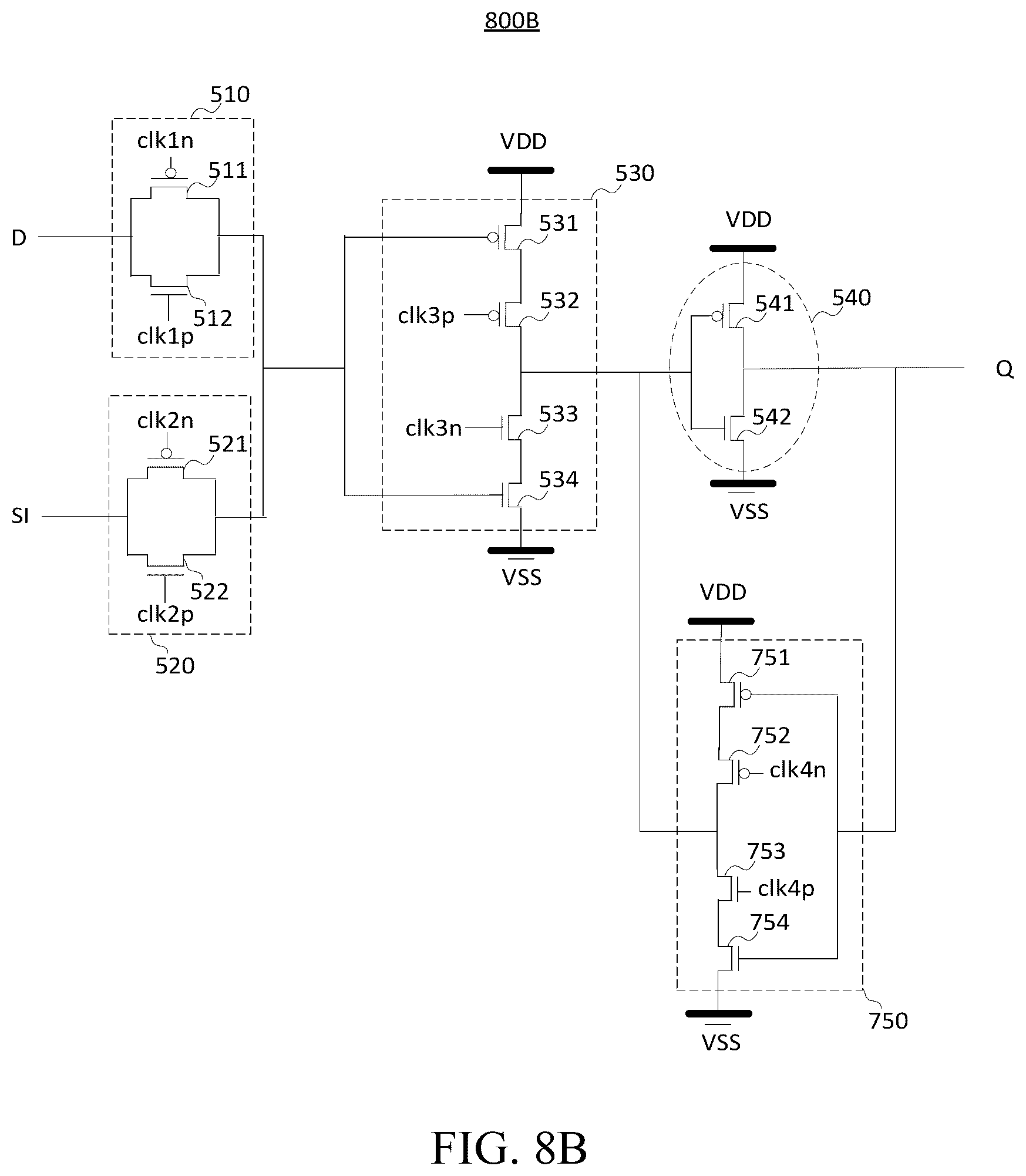 Patent US12368434 Figure 9 – D flip-flop having multiplexer function