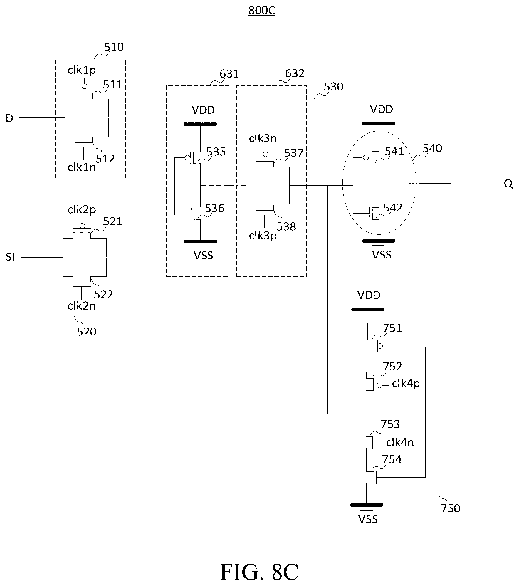 Patent US12368434 Figure 10 – D flip-flop having multiplexer function