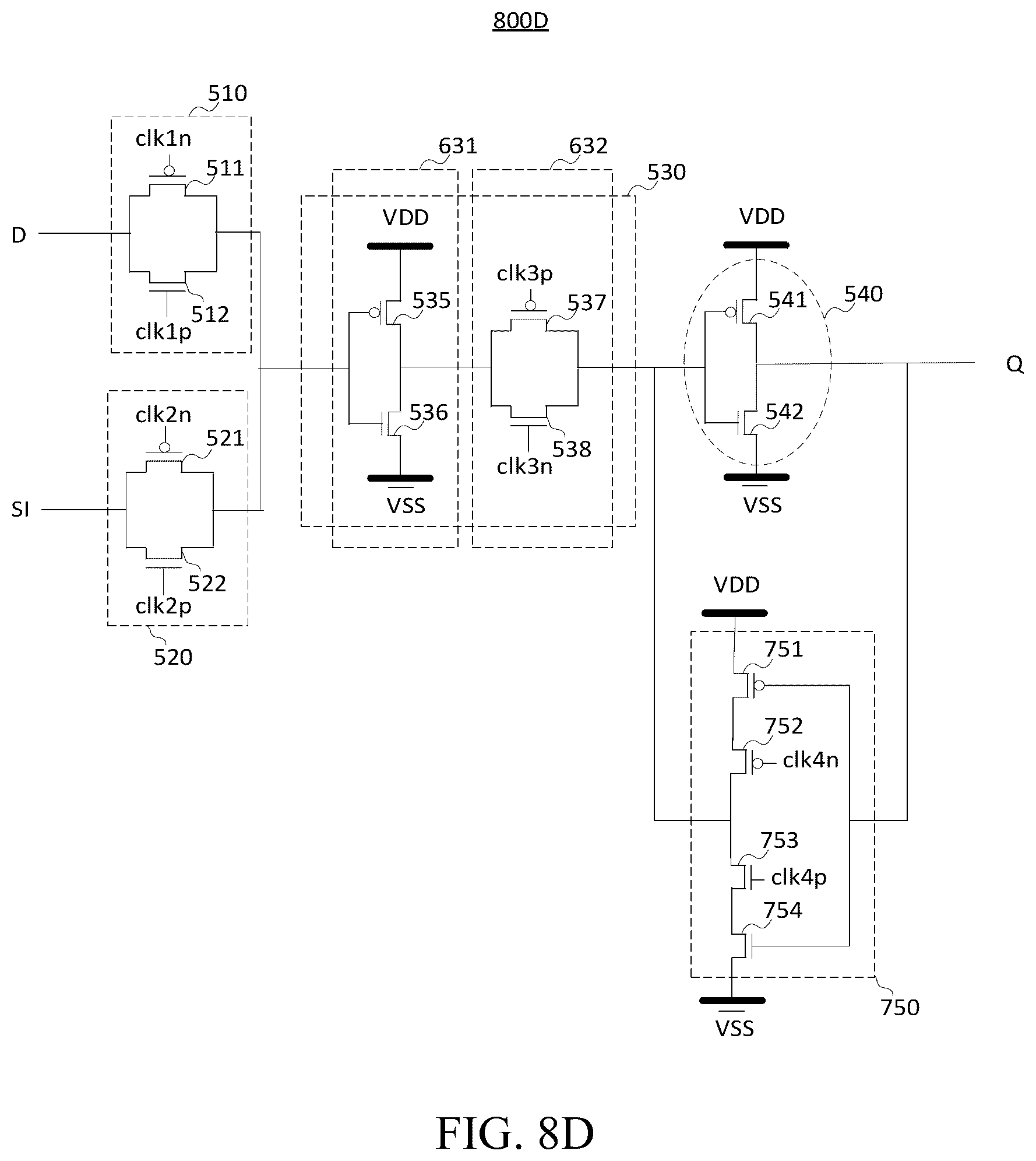 Patent US12368434 Figure 11 – D flip-flop having multiplexer function