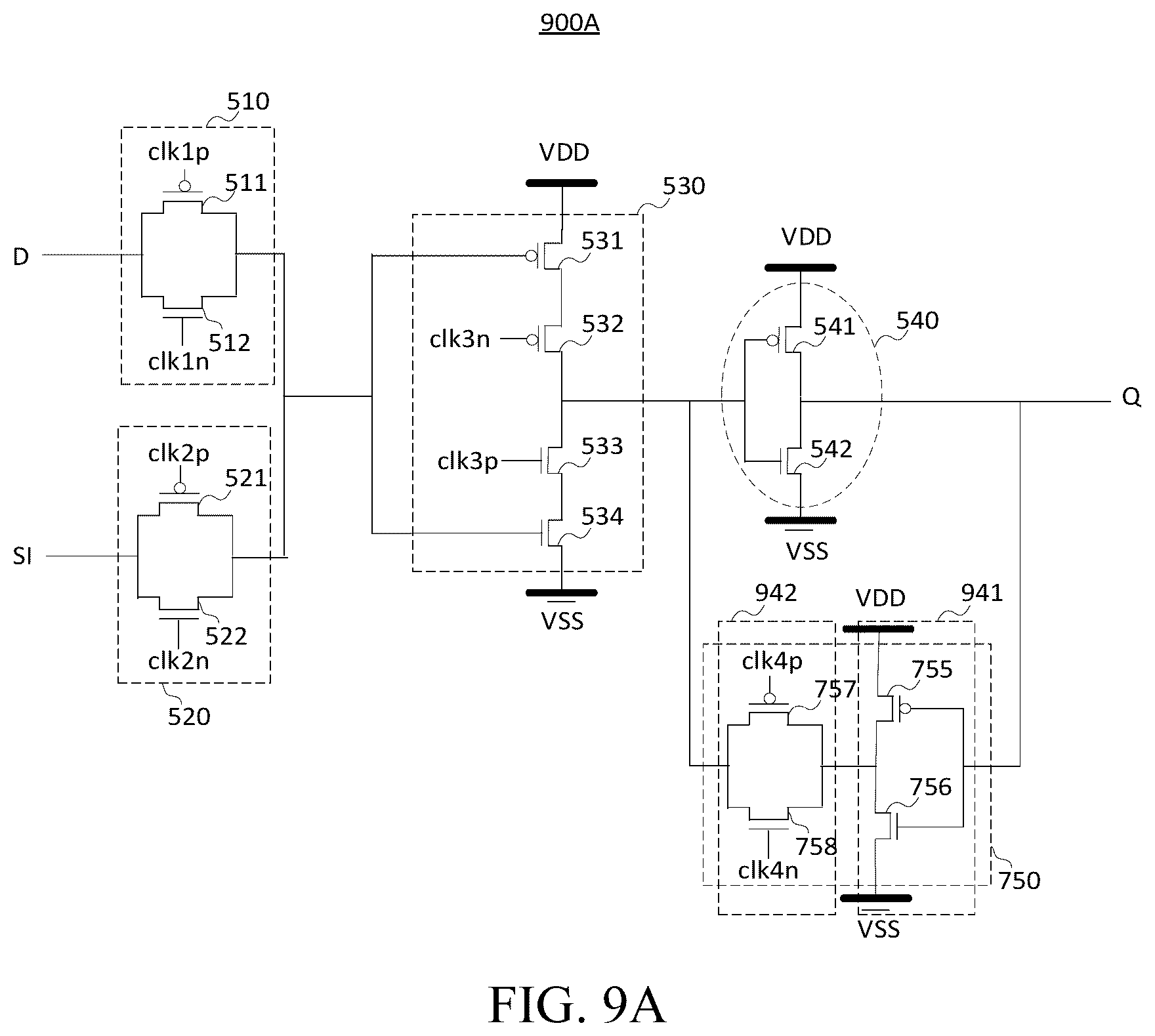 Patent US12368434 Figure 12 – D flip-flop having multiplexer function