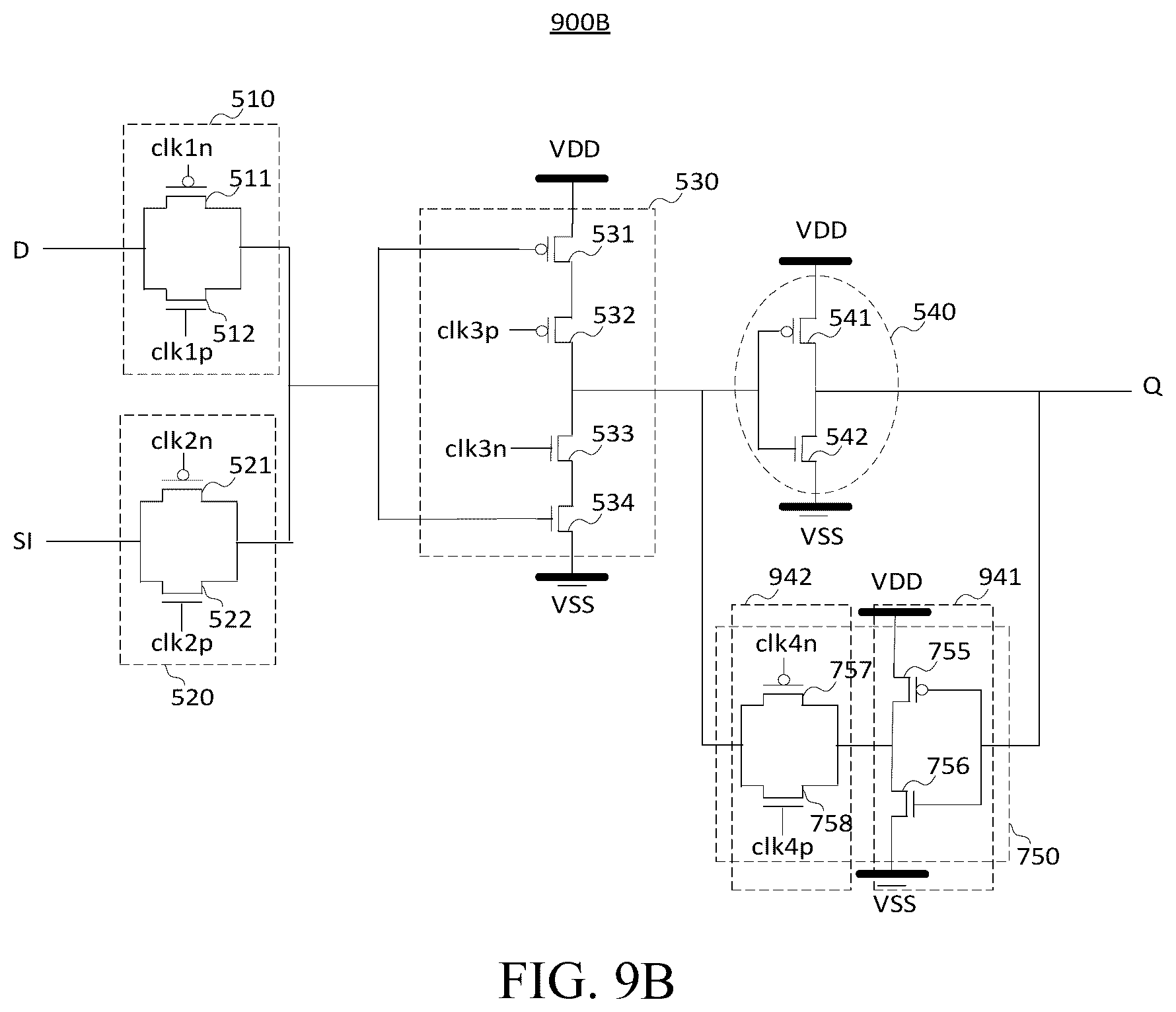 Patent US12368434 Figure 13 – D flip-flop having multiplexer function