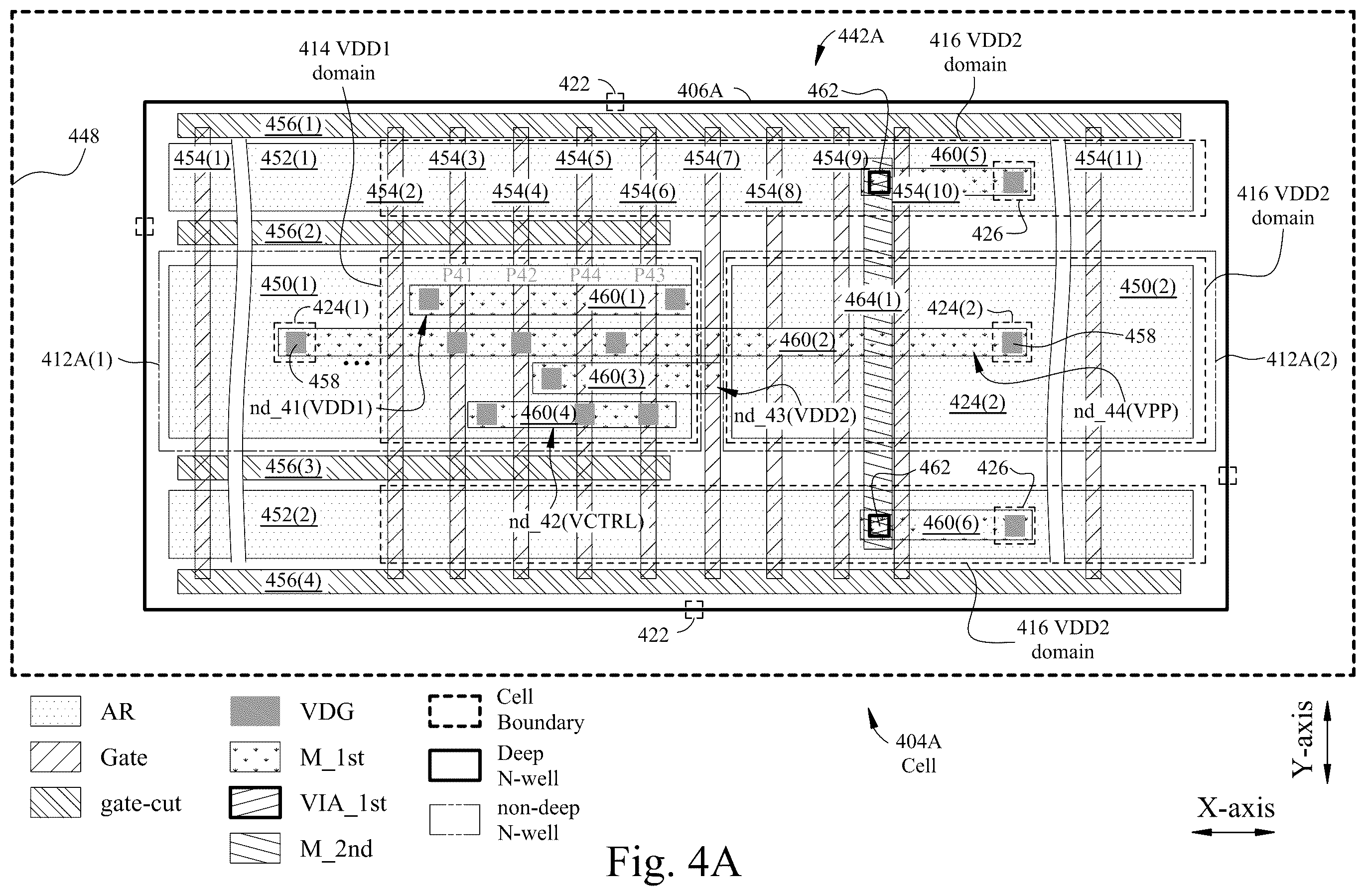 Patent US12368436 Figure 6 – Semiconductor device with common deep N-well for different voltage domains and method of forming same