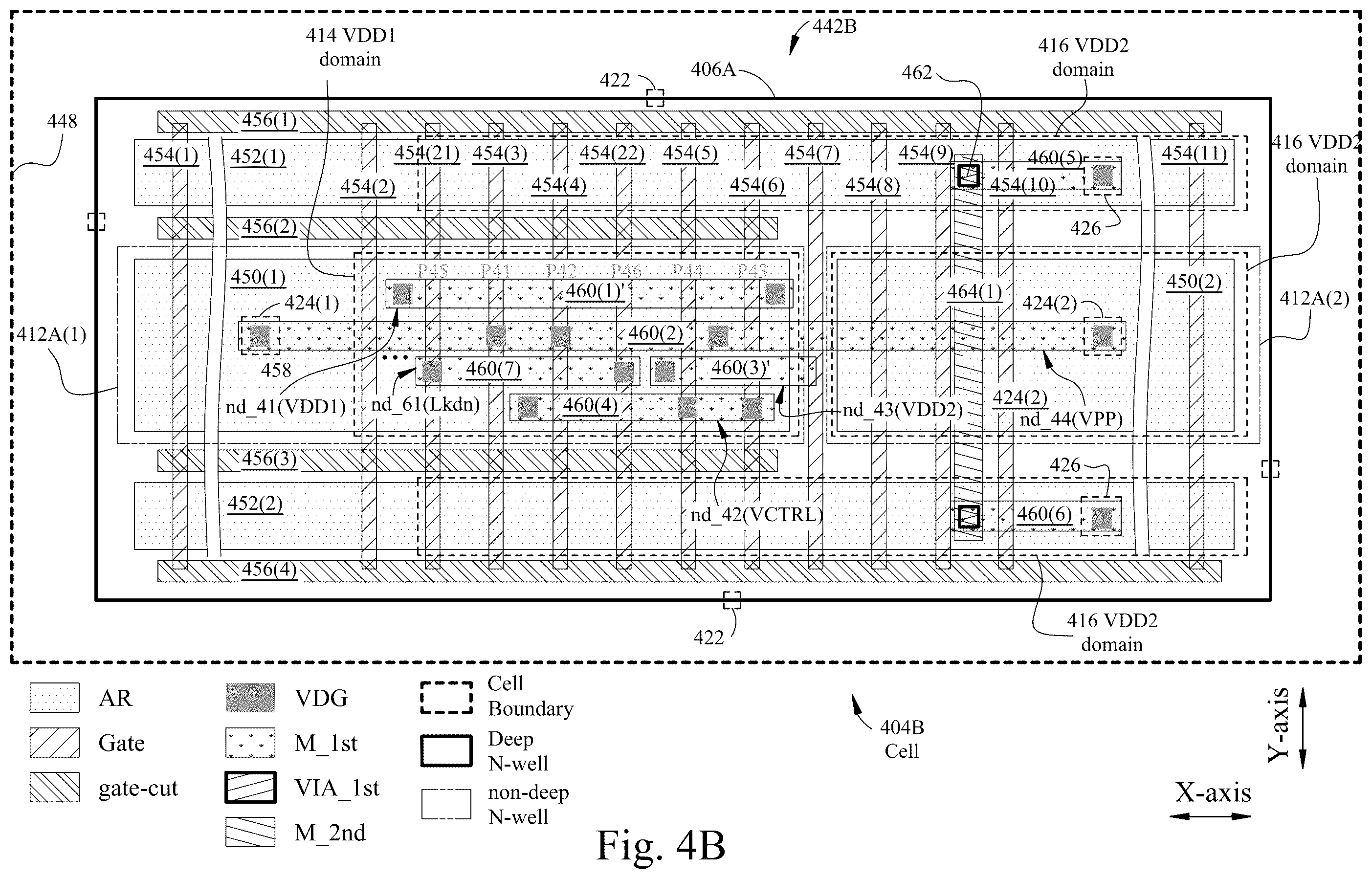 Patent US12368436 Figure 7 – Semiconductor device with common deep N-well for different voltage domains and method of forming same