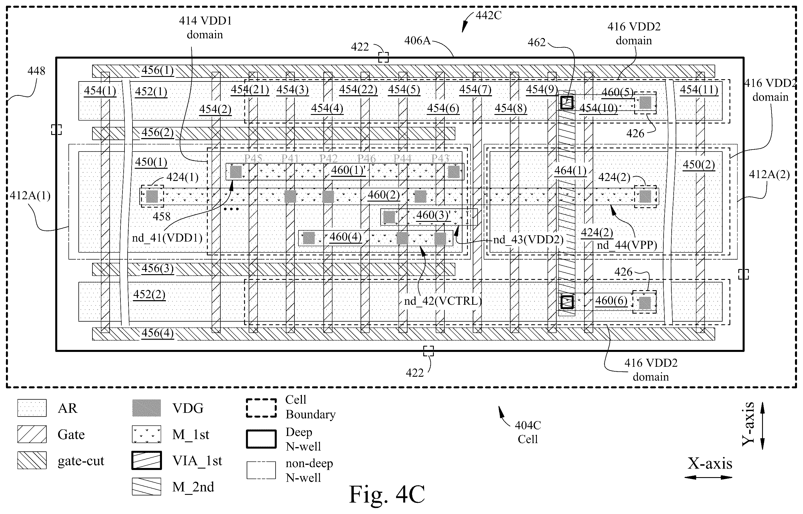 Patent US12368436 Figure 8 – Semiconductor device with common deep N-well for different voltage domains and method of forming same
