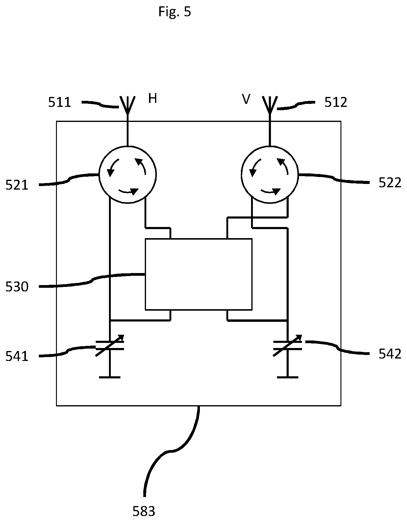 Patent US12368496 Figure 5 – Polarization dependent operation of a re-configurable relaying device