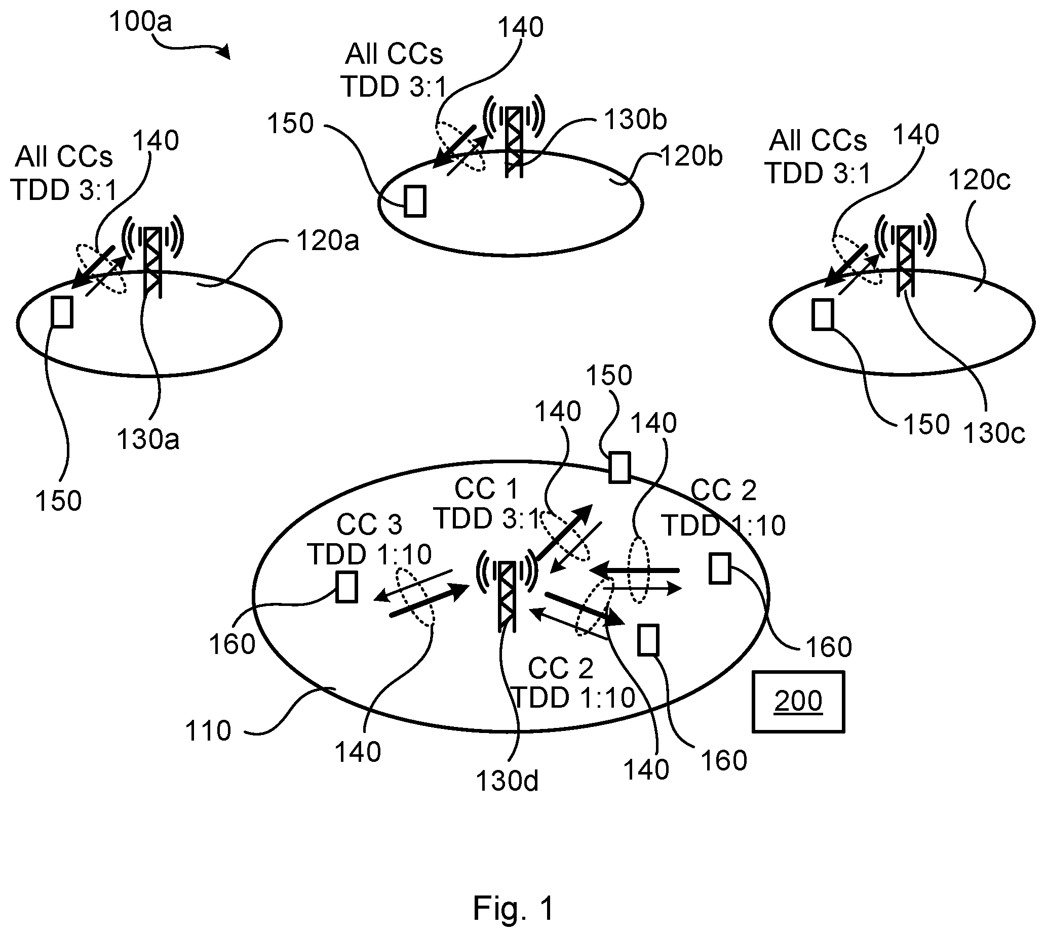Patent US12368566 Figure 1 – Selection of TDD patterns for DL and UL communication