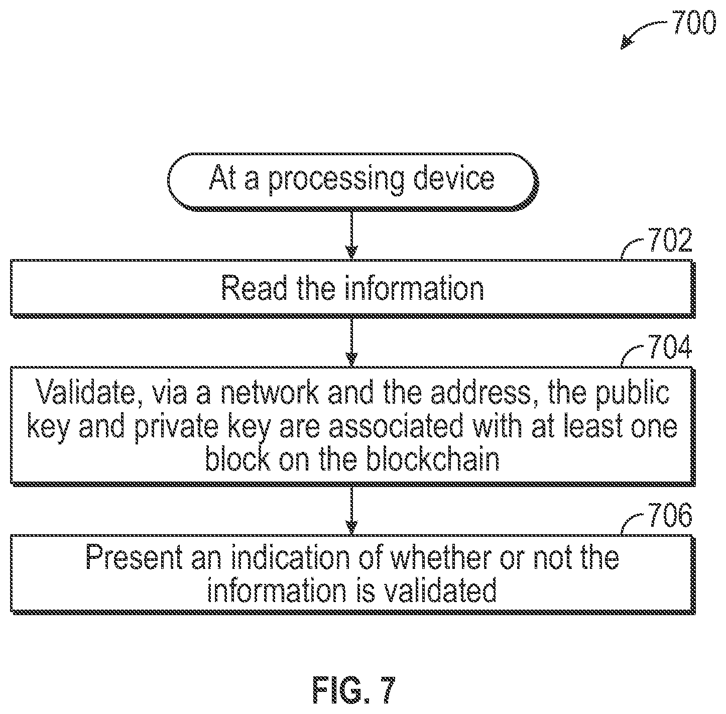 Patent US12368585 Figure 7 – System and method for internal etching of transparent materials with information pertaining to a blockchain