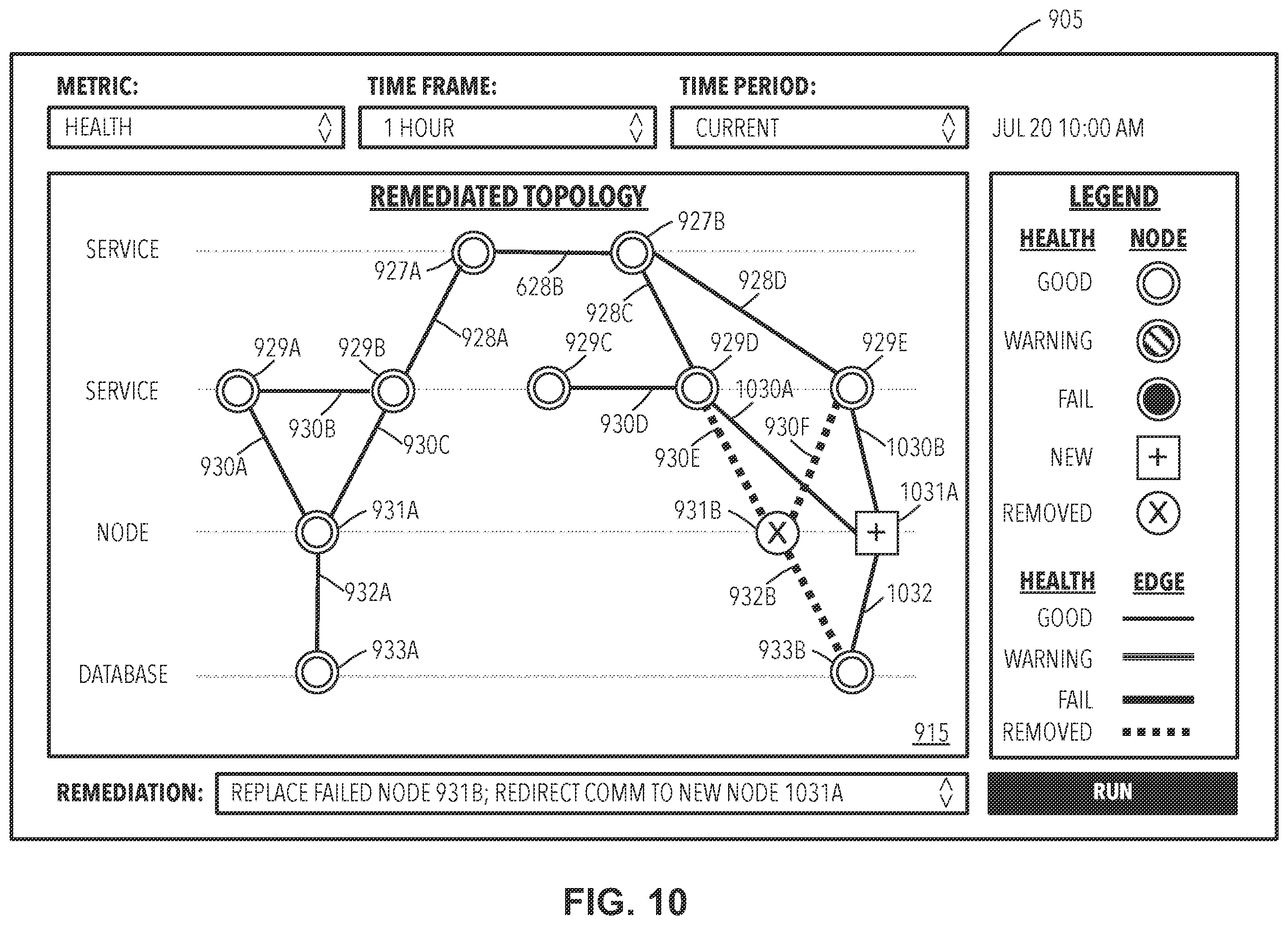 Patent US12368645 Figure 13 – Predictive analytics for network topology changes