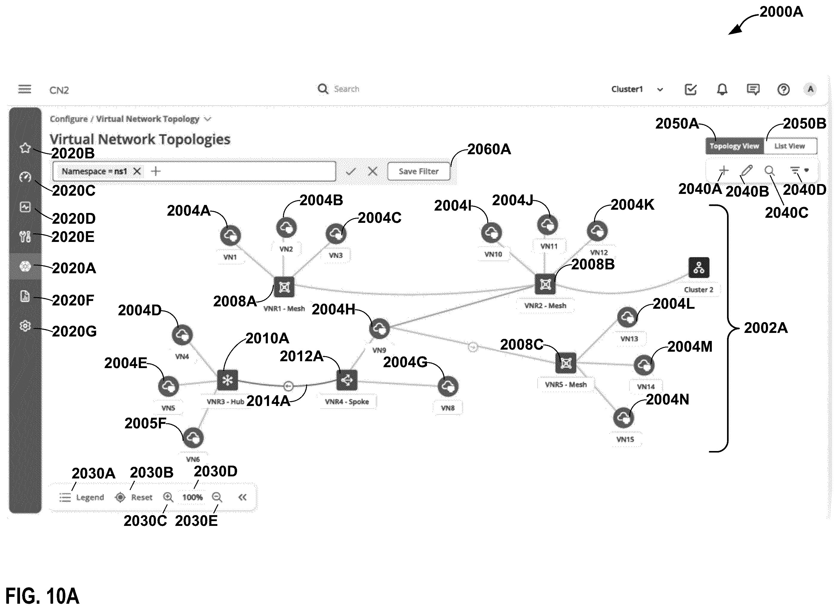 Patent US12368649 Figure 10 – User interface for cloud native software-defined network architectures