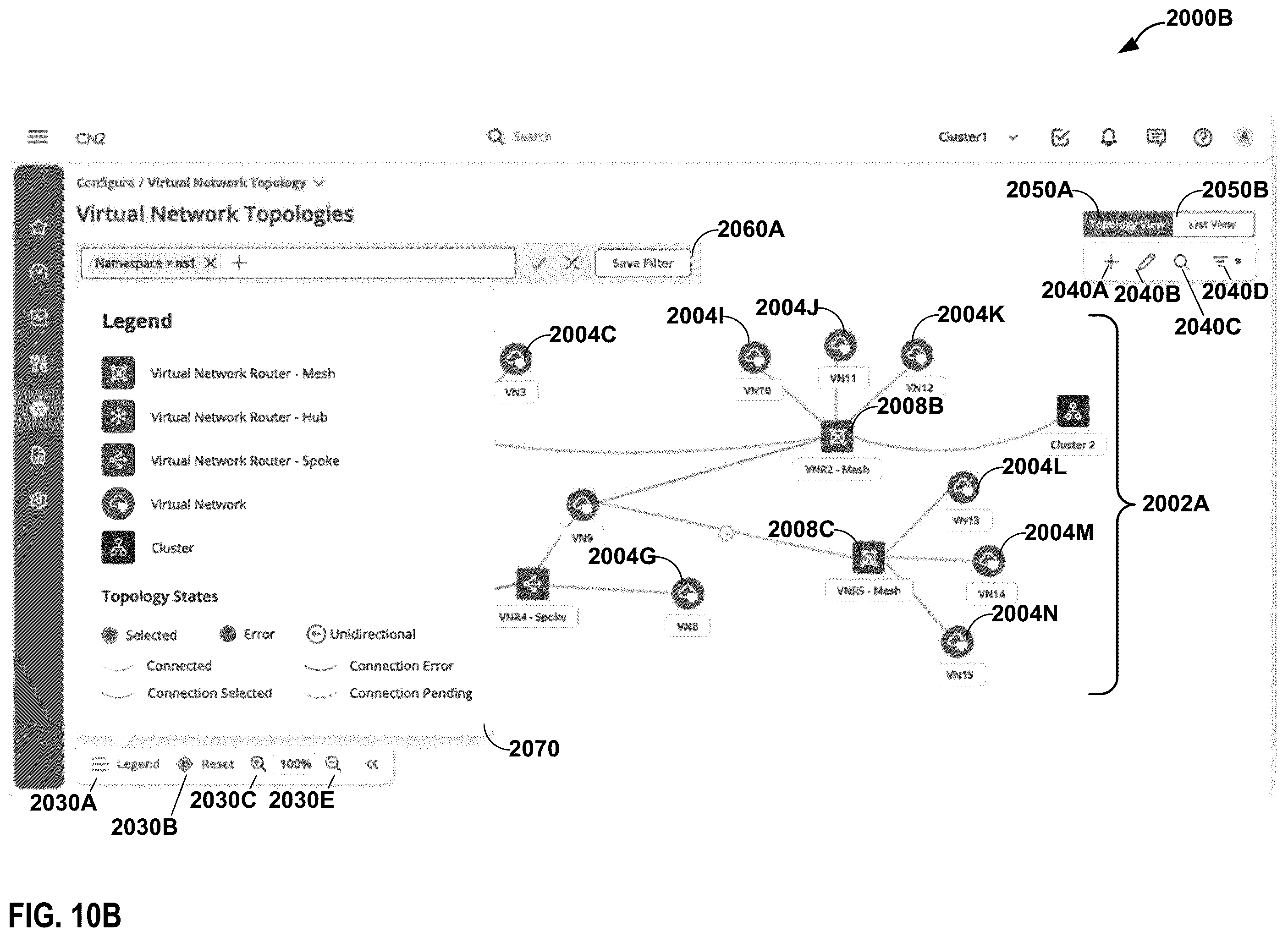 Patent US12368649 Figure 11 – User interface for cloud native software-defined network architectures