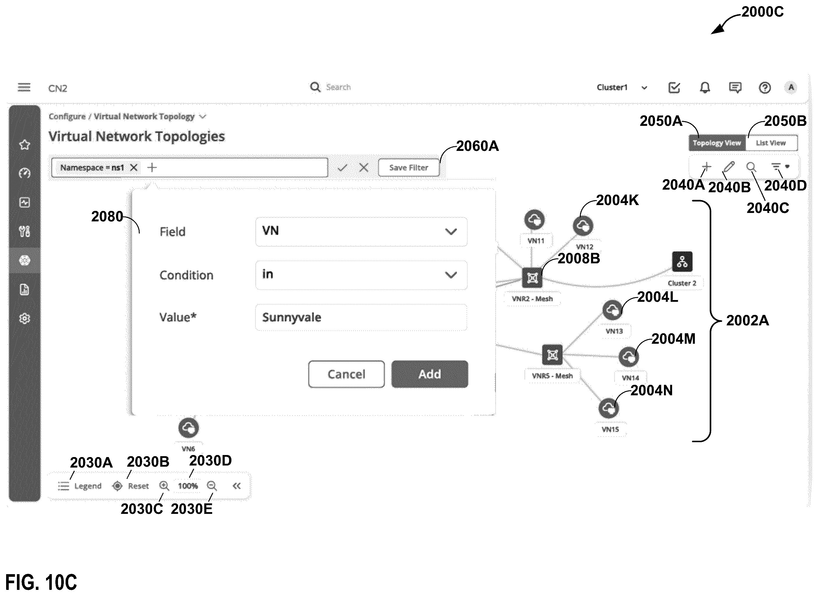 Patent US12368649 Figure 12 – User interface for cloud native software-defined network architectures