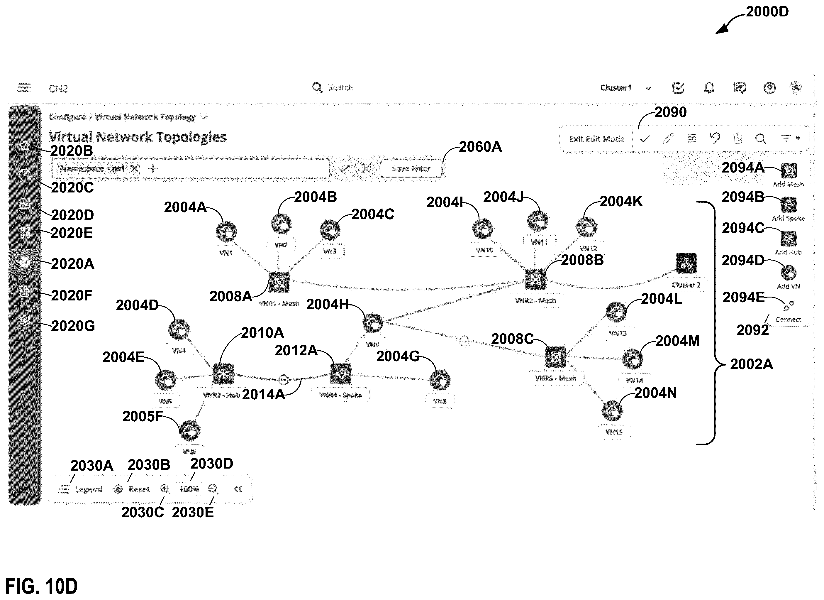 Patent US12368649 Figure 13 – User interface for cloud native software-defined network architectures
