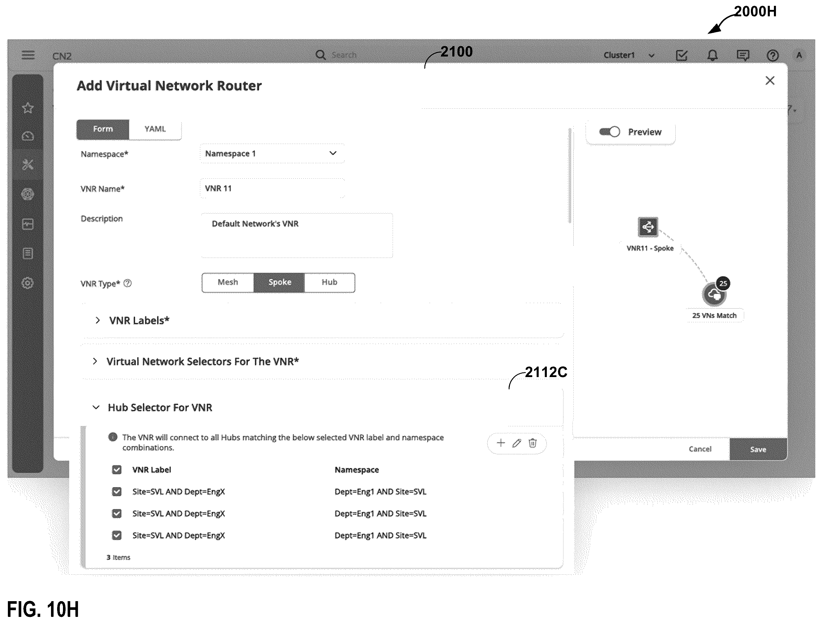 Patent US12368649 Figure 17 – User interface for cloud native software-defined network architectures