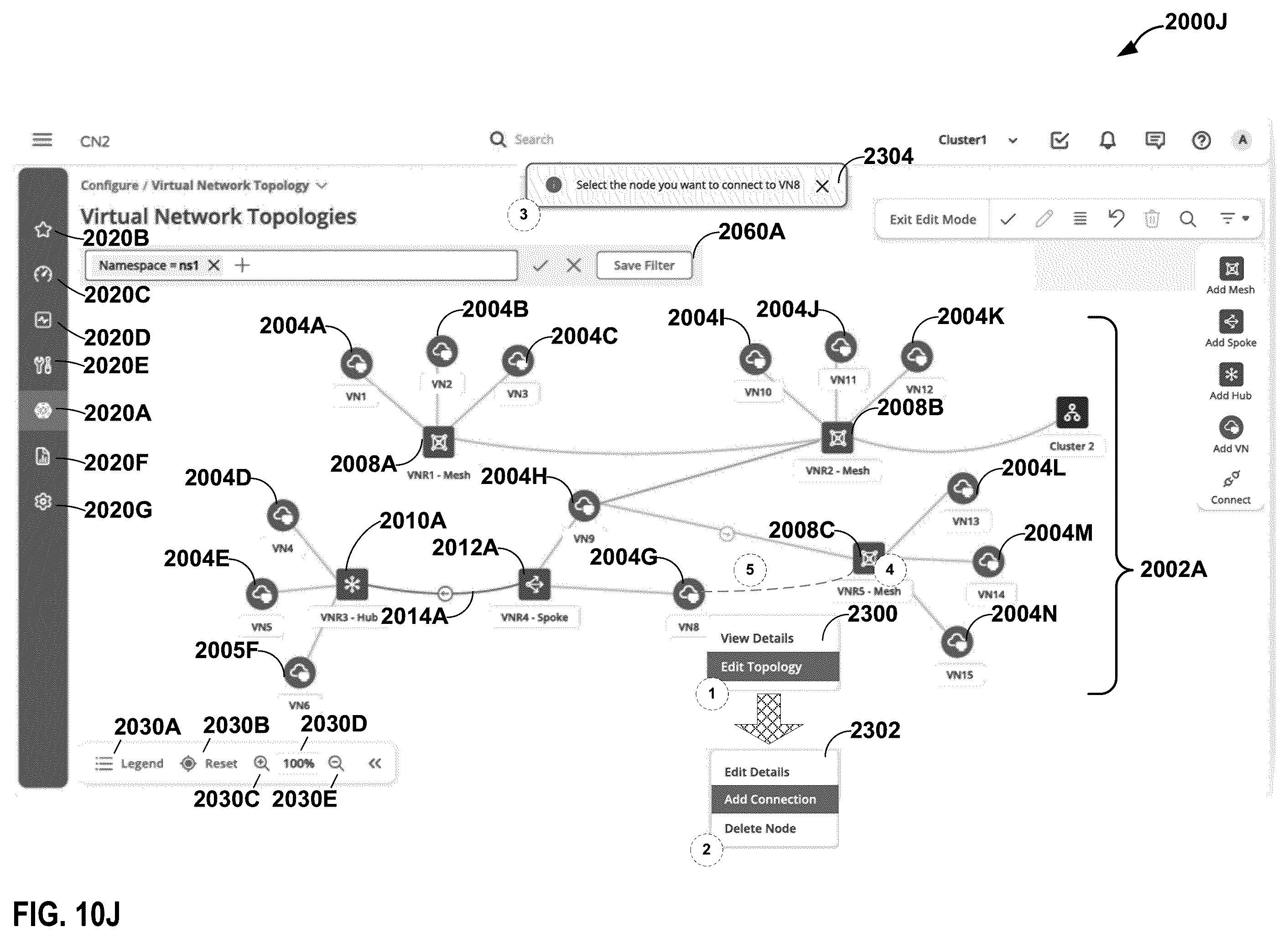 Patent US12368649 Figure 19 – User interface for cloud native software-defined network architectures