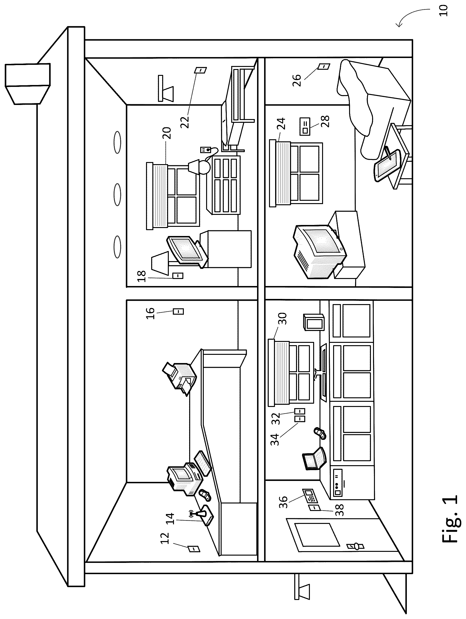 Patent US12368791 Figure 1 – Multiple network access load control devices