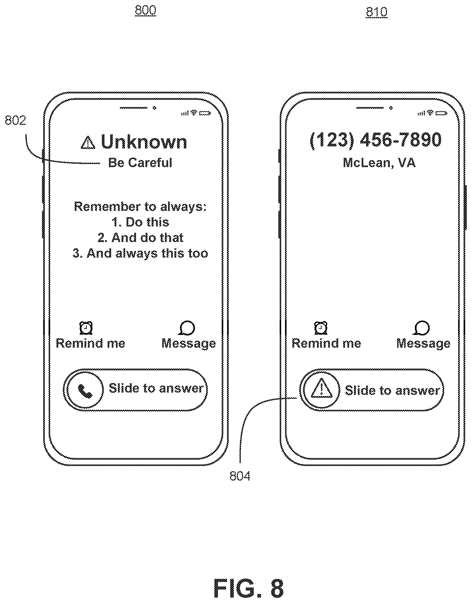 Patent US12368798 Figure 8 – Restricting access based on voice communication parameters