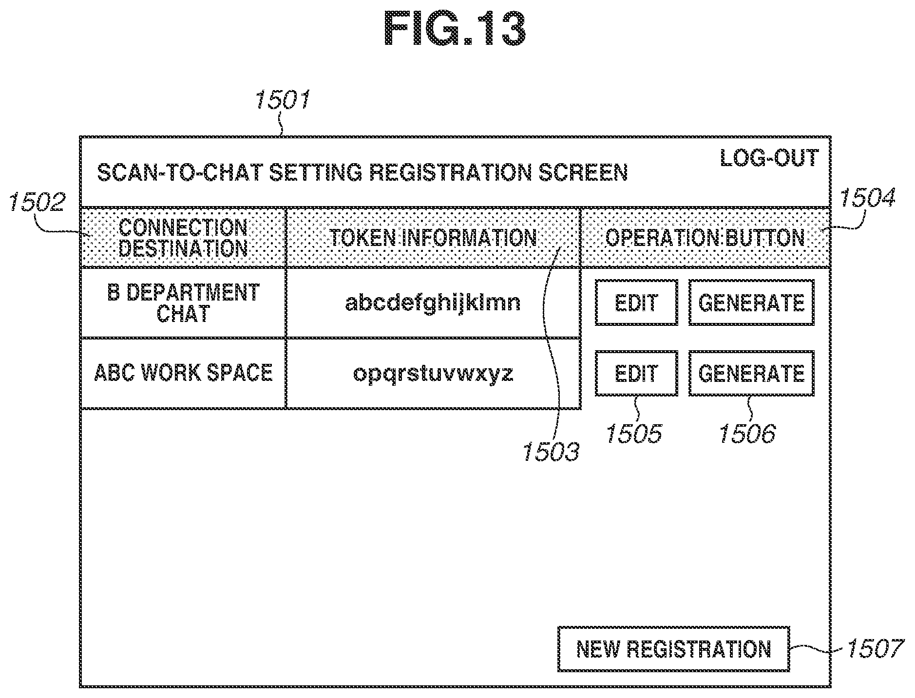 Patent US12368807 Figure 13 – Image processing apparatus for setting a notification destination user when an image is shared by a chat service