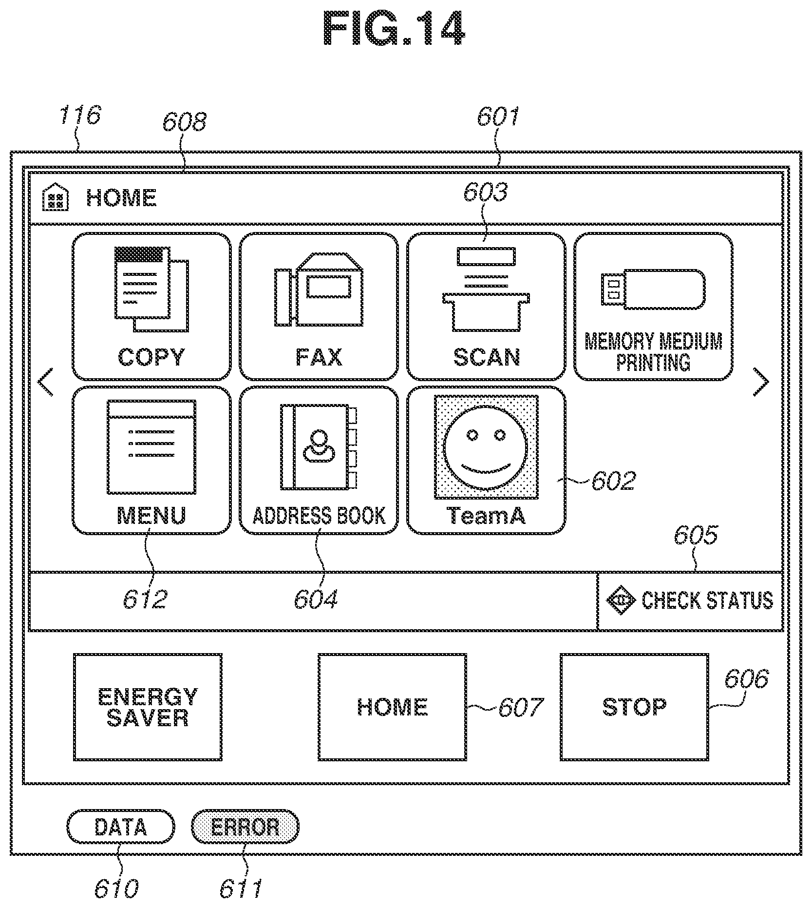 Patent US12368807 Figure 14 – Image processing apparatus for setting a notification destination user when an image is shared by a chat service