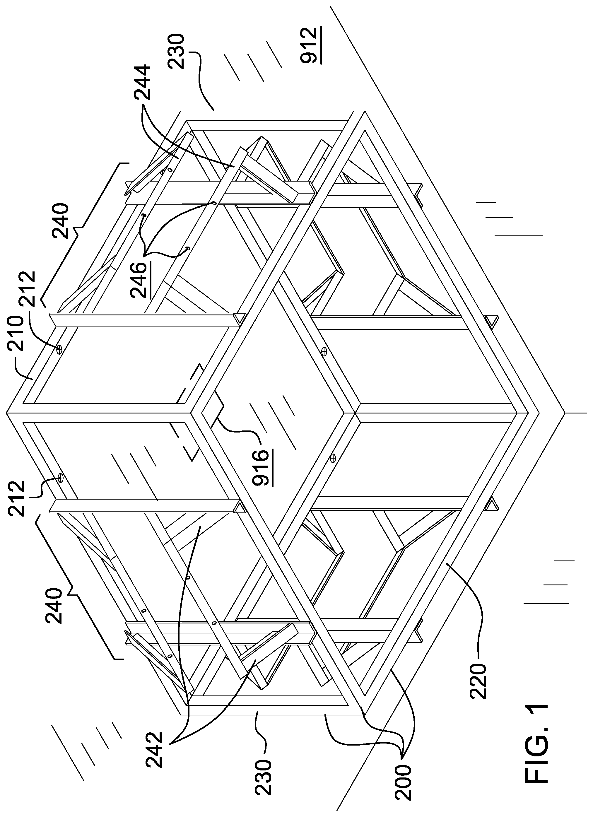 Patent US12368816 Figure 1 – Ceiling-mounted replica jumbotron