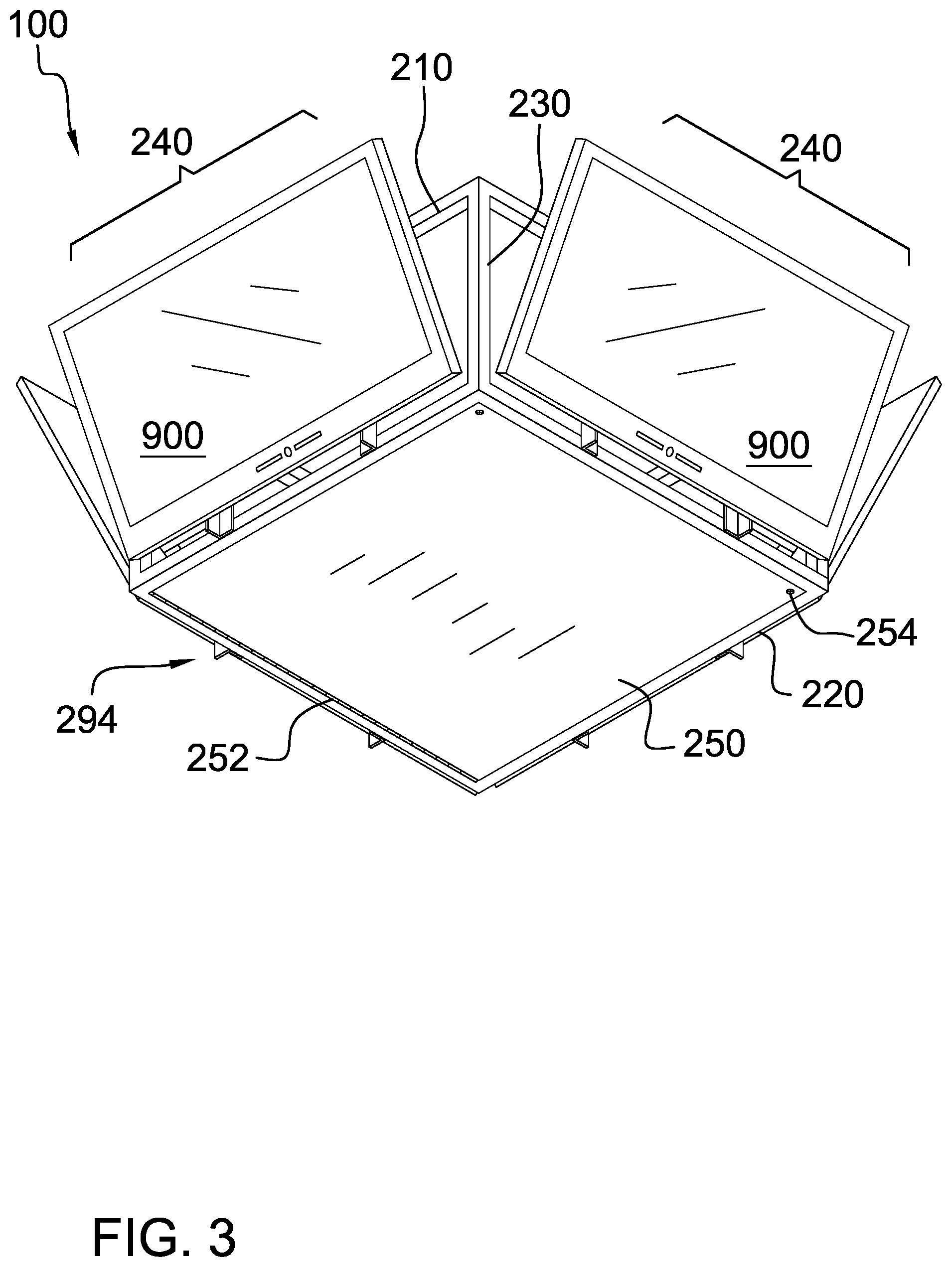 Patent US12368816 Figure 3 – Ceiling-mounted replica jumbotron