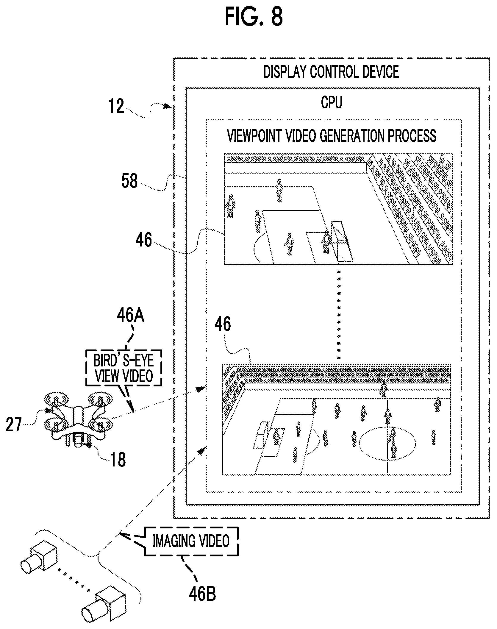 Patent US12368835 Figure 8 – Display control device, display control method, and program