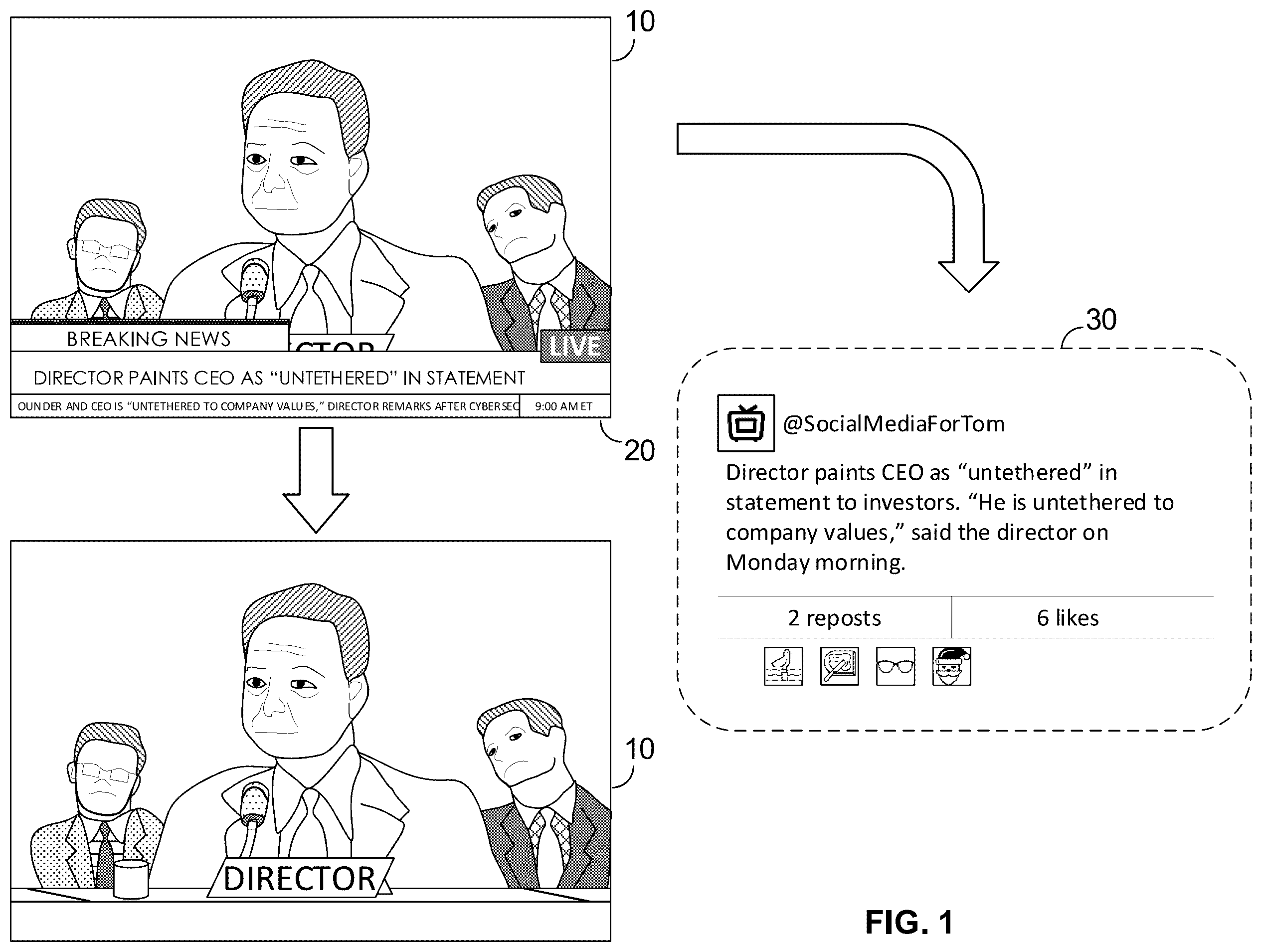 Patent US12368916 Figure 1 – Method and apparatus for redirecting portions of content to alternate communication channels