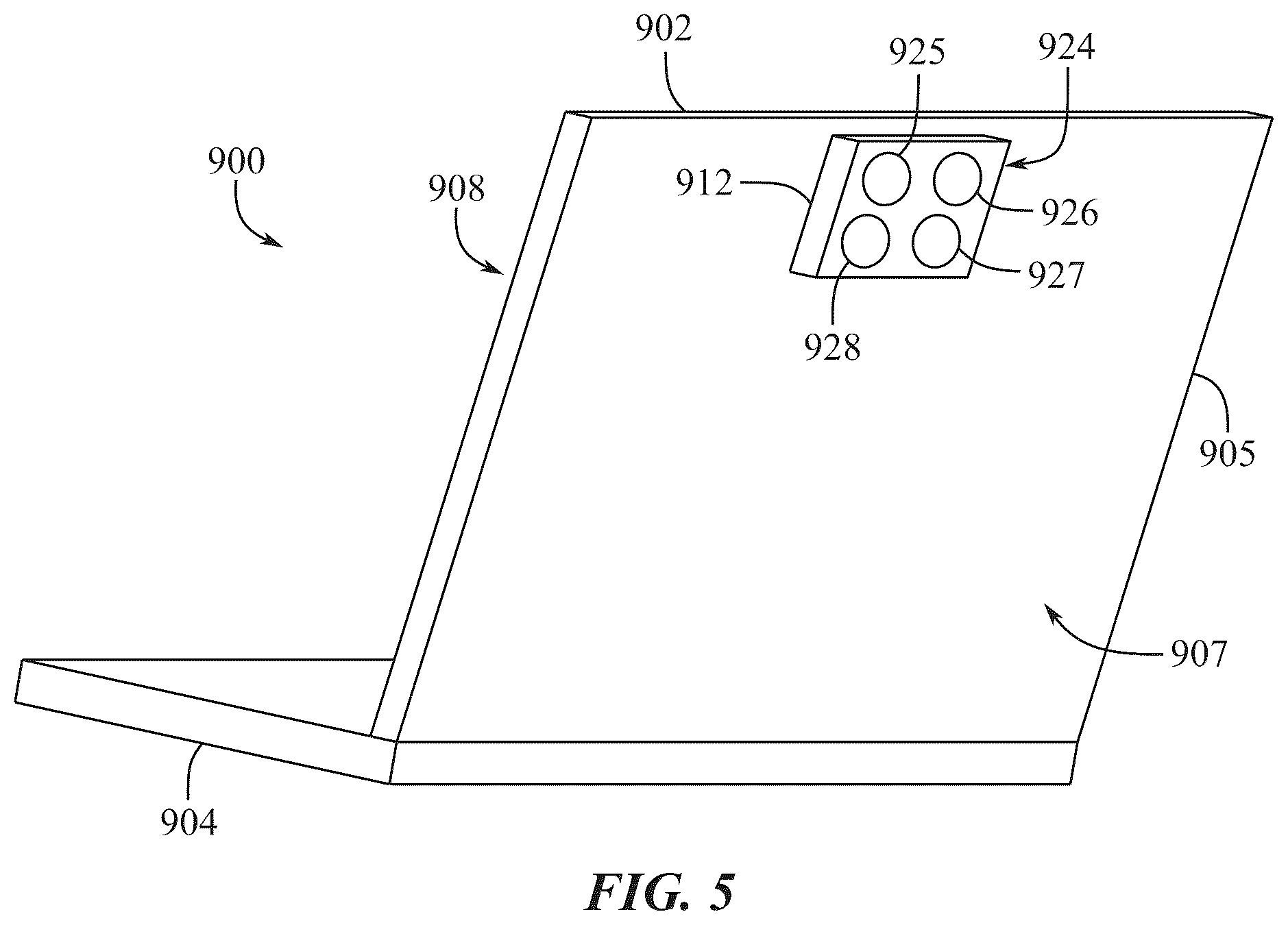 Patent US12368942 Figure 9 – Camera integration for portable electronic devices