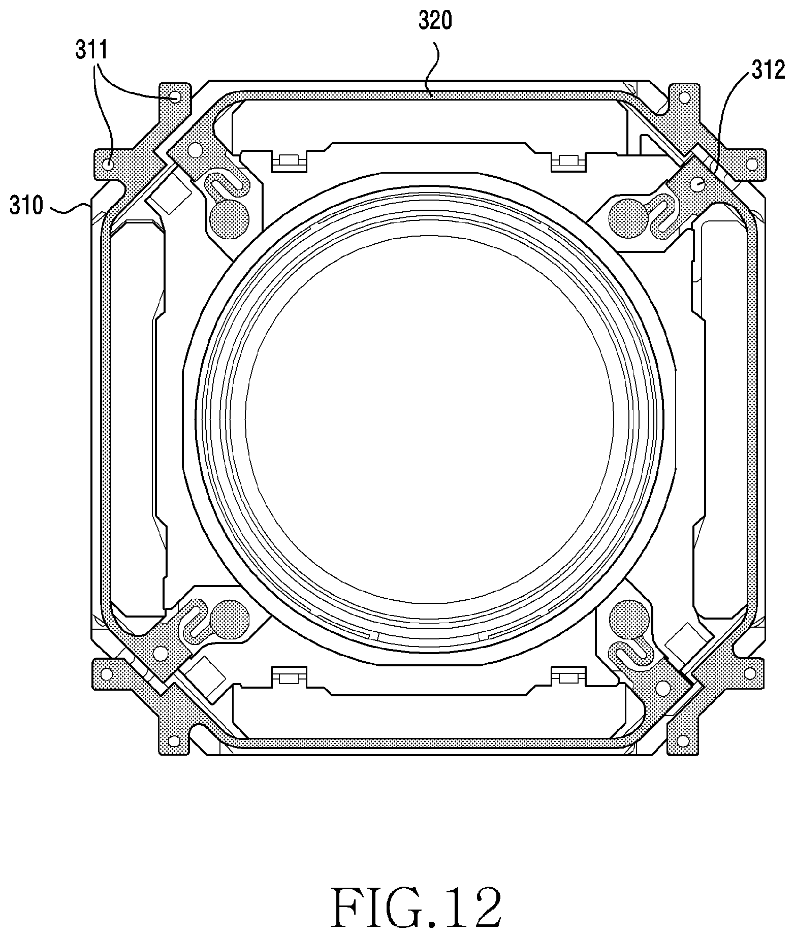 Patent US12368943 Figure 12 – Electronic device including camera module