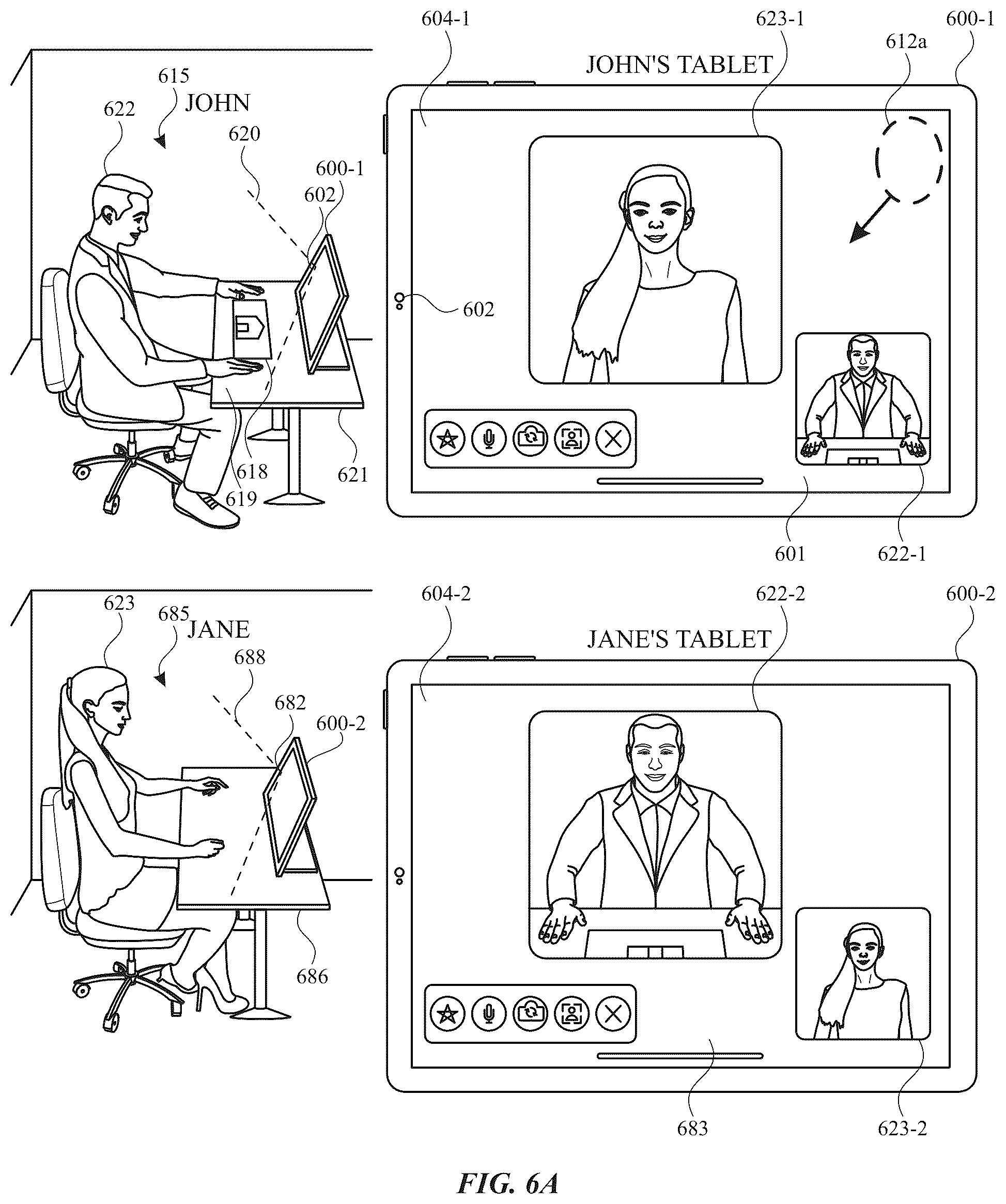Patent US12368946 Figure 10 – Wide angle video conference