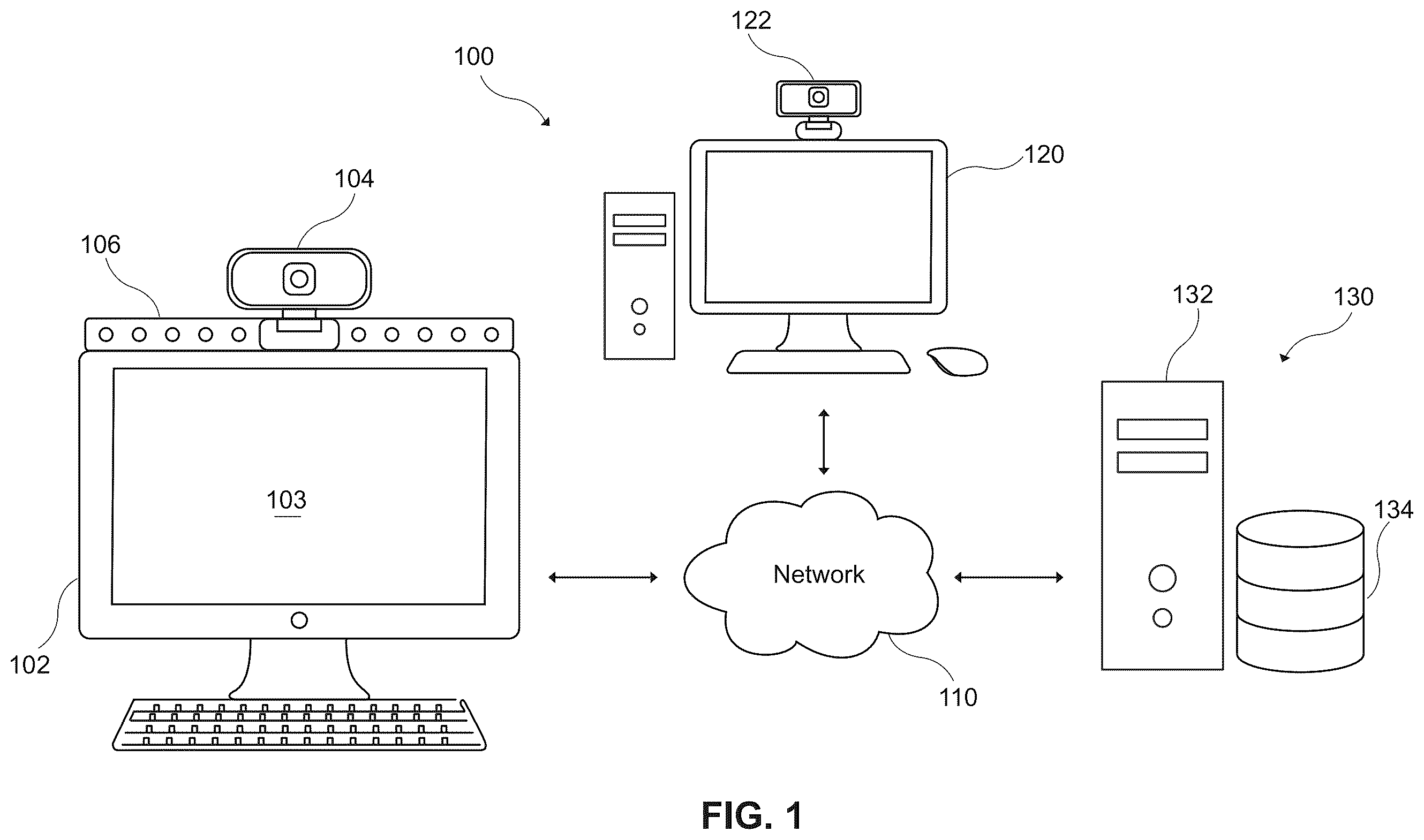 Patent US12368963 Figure 1 – System and method for automatically adjusting lighting for a video feed